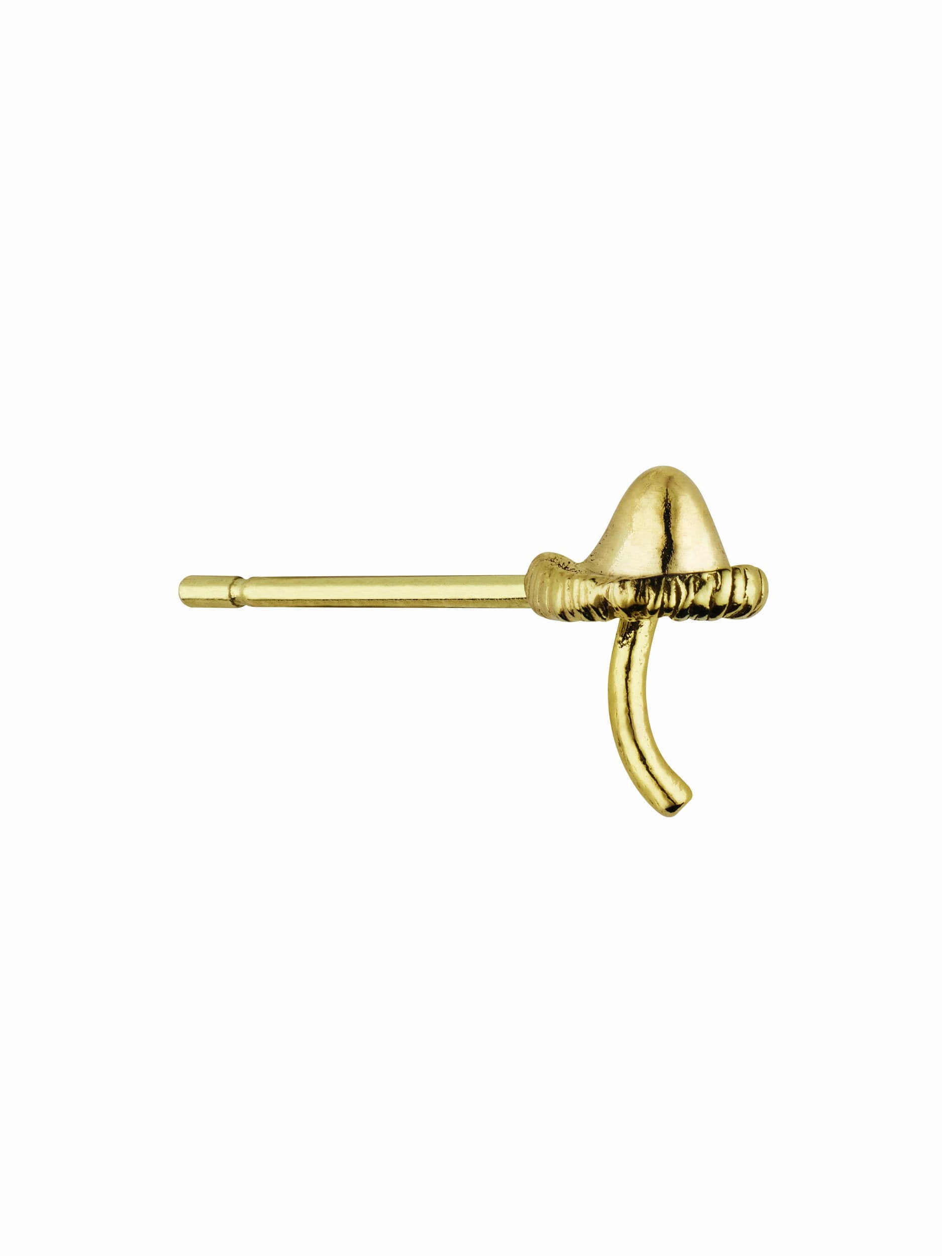 Teeny Tiny Mushroom Single Stud Earring - image 5 | 18ct yellow gold