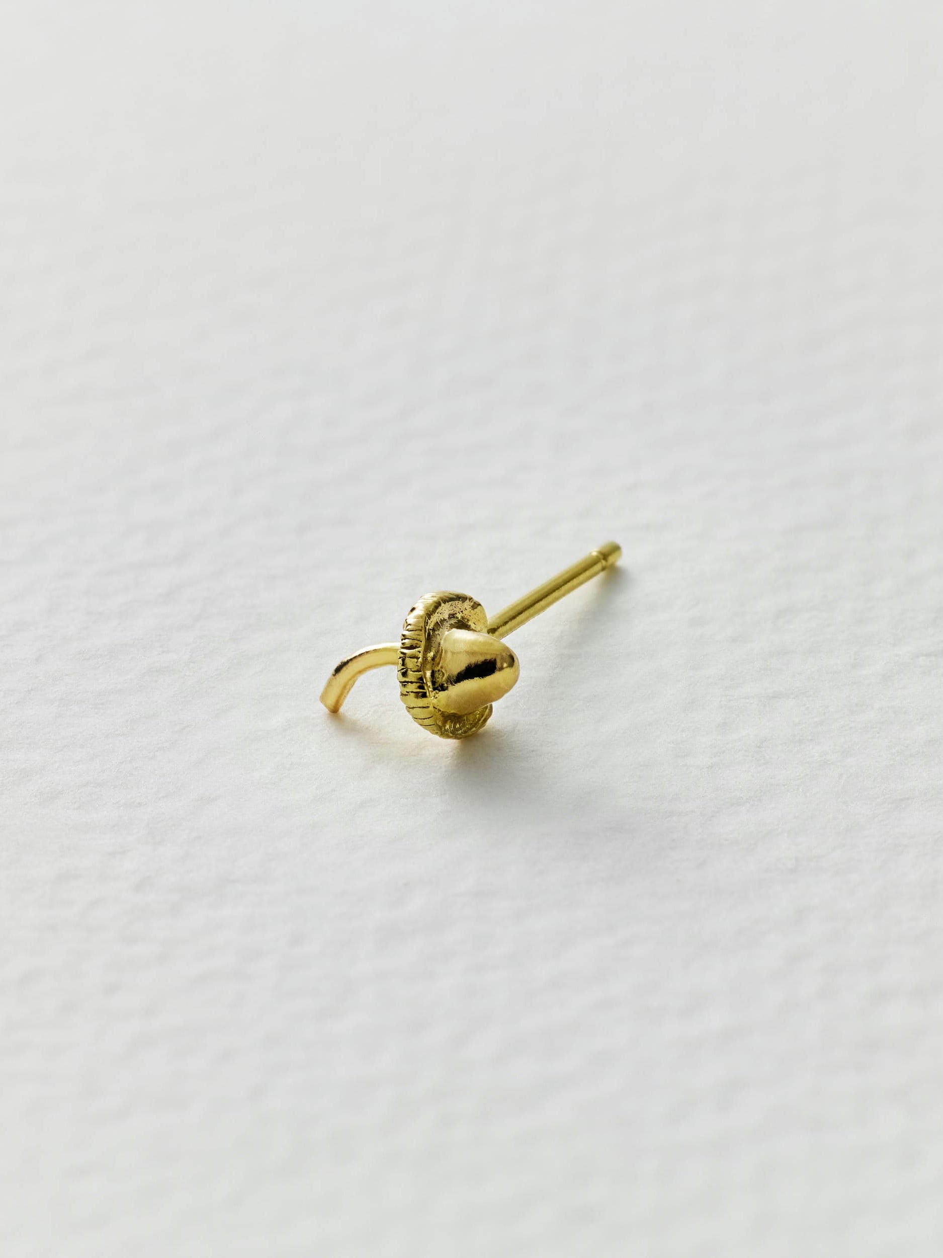 Teeny Tiny Mushroom Single Stud Earring - image 4 | 18ct yellow gold