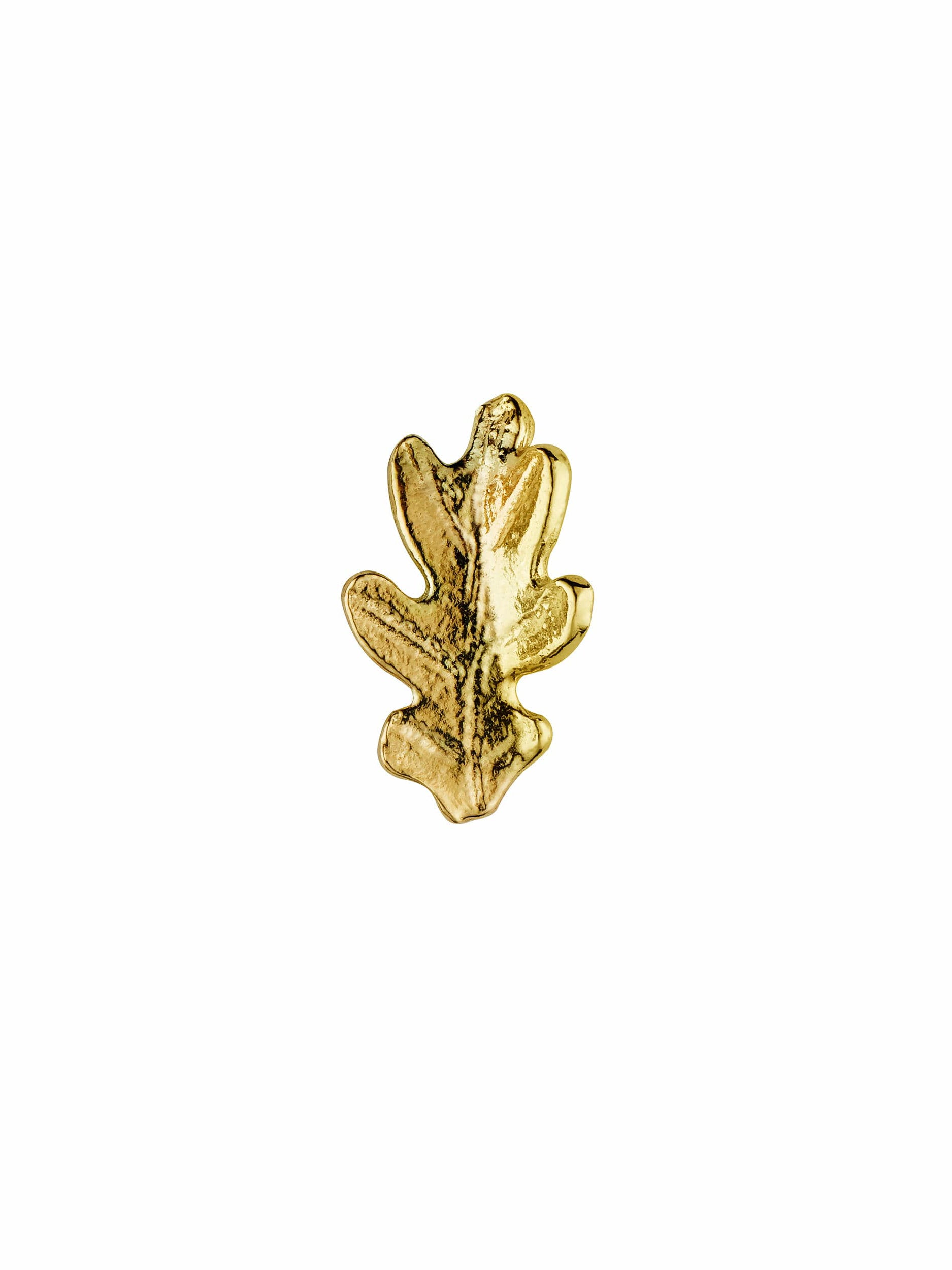 Teeny Tiny Oak Leaf Single Stud Earring - image 1 | 18ct yellow gold