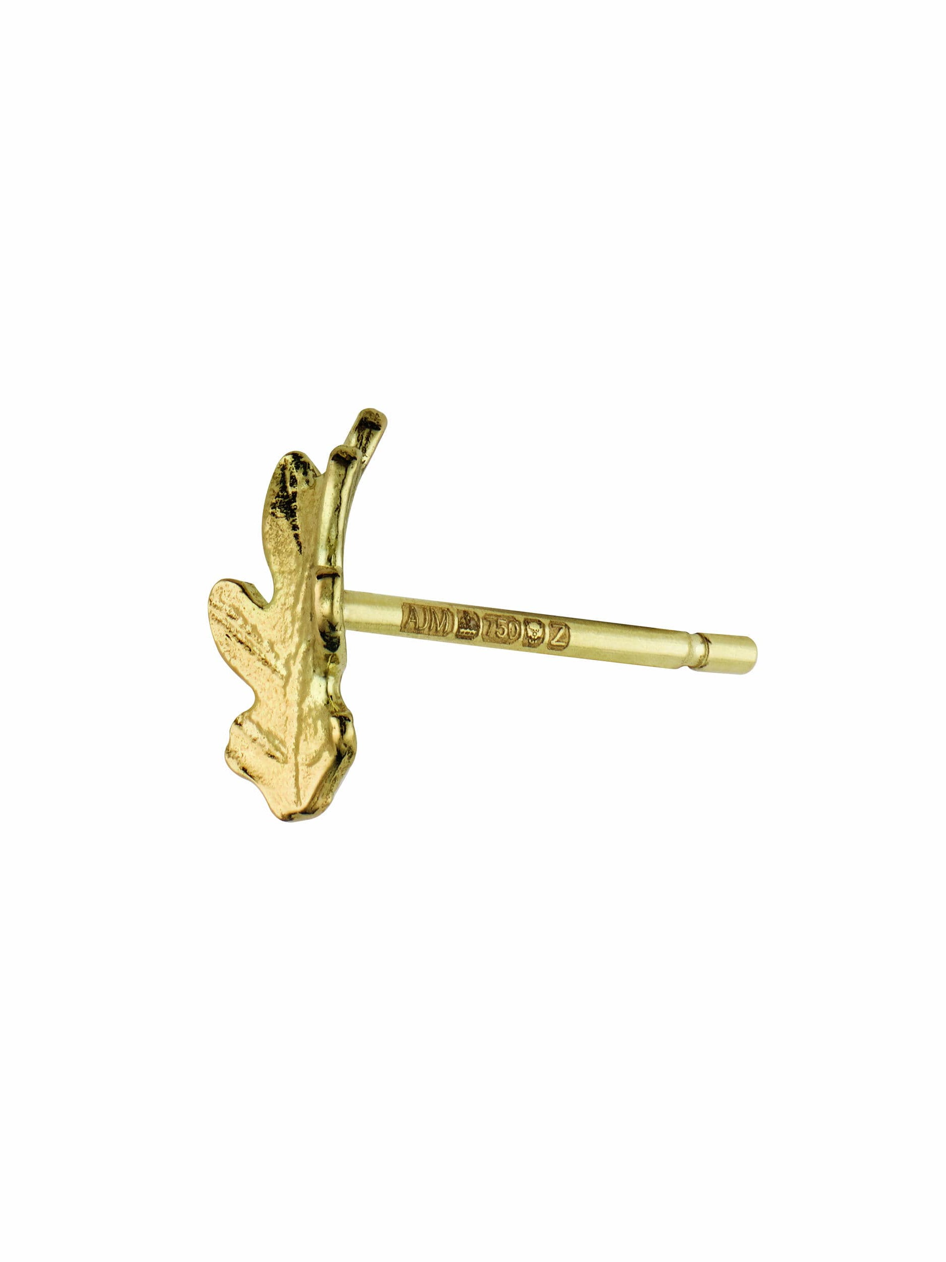 Teeny Tiny Oak Leaf Single Stud Earring - image 3 | 18ct yellow gold