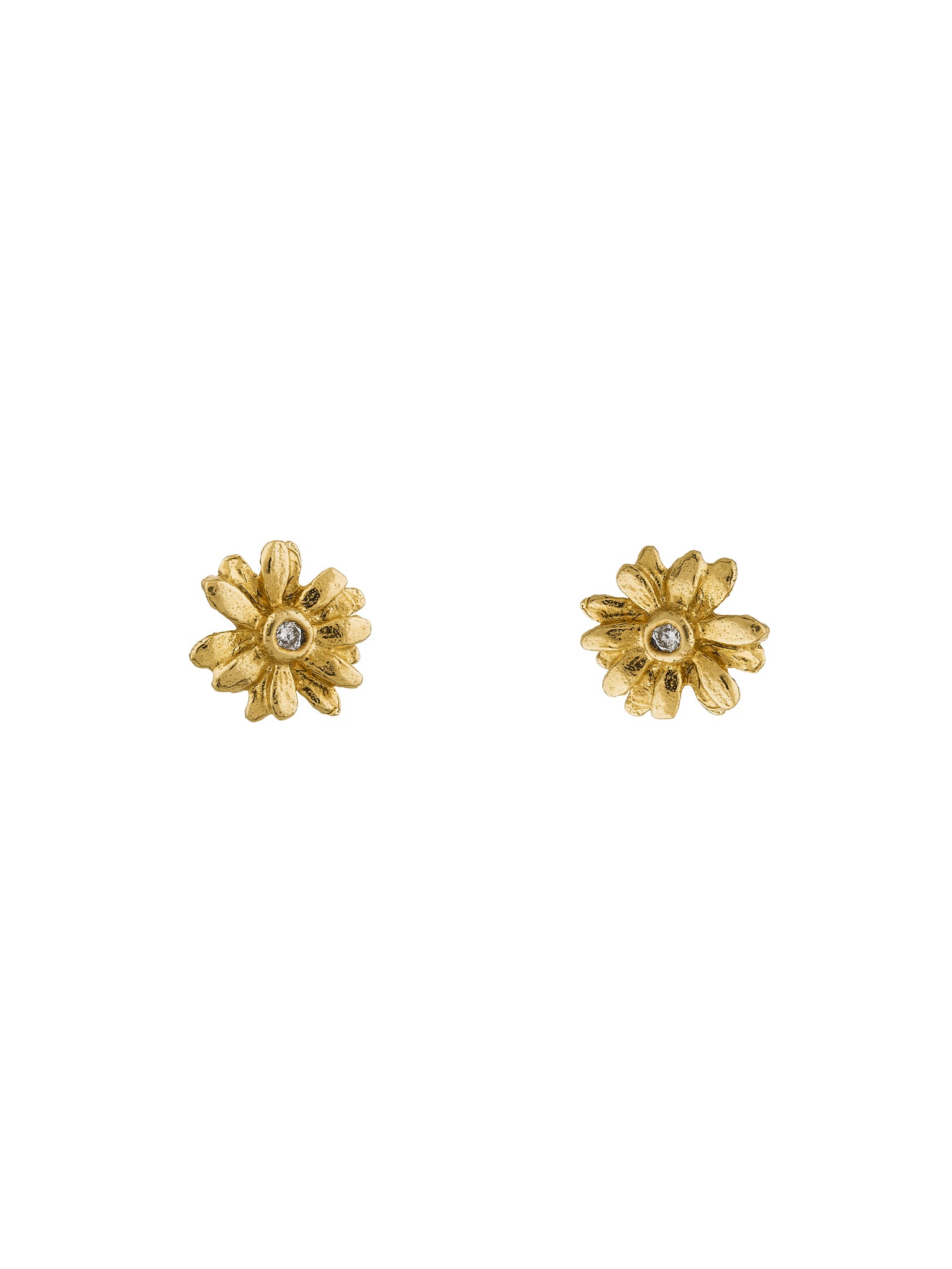 Teeny Tiny Diamond Daisy Stud Earrings - image 1 | 18ct yellow gold