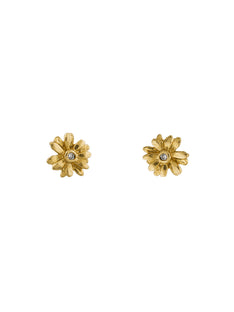 Teeny Tiny Diamond Daisy Stud Earrings