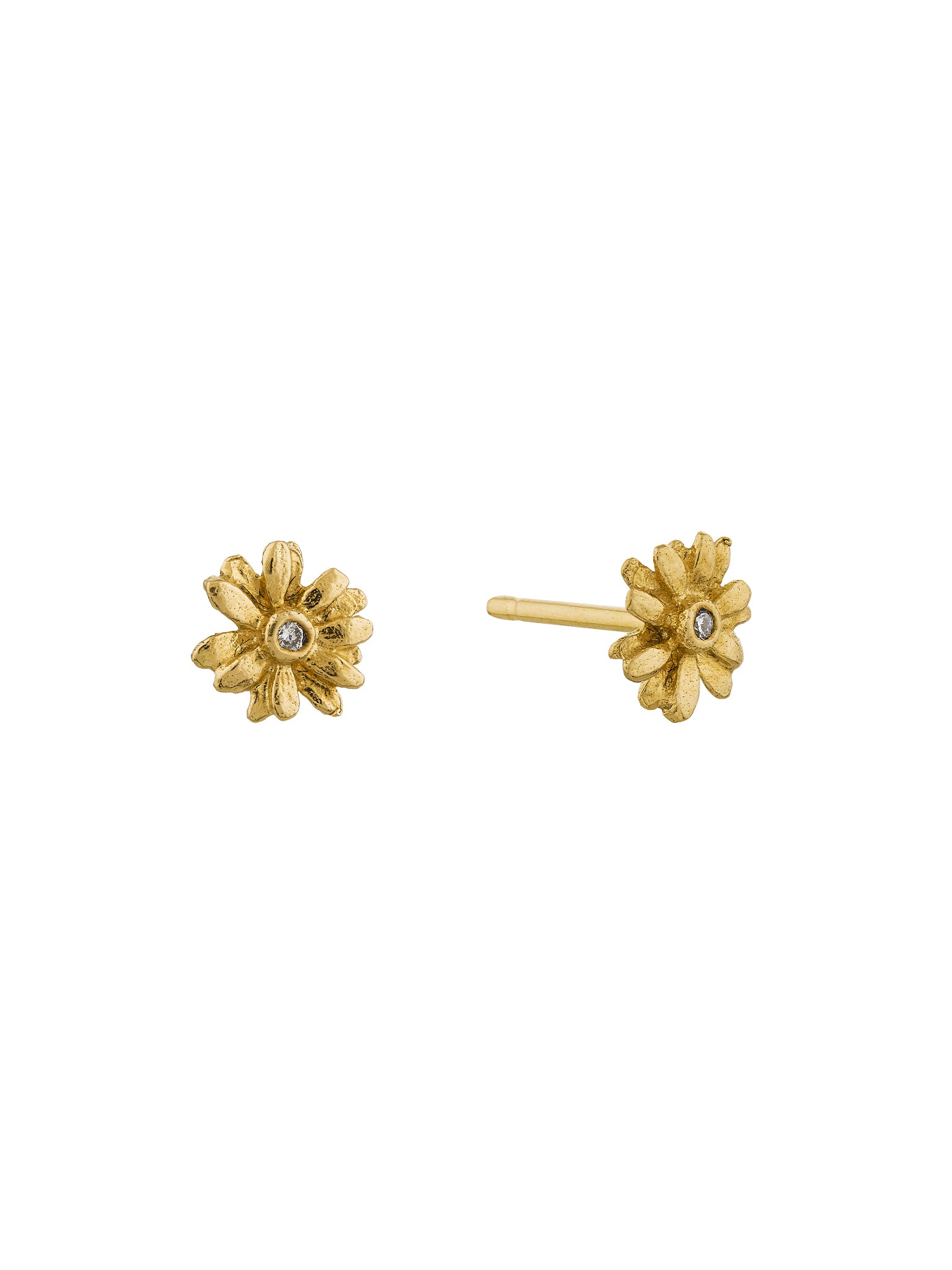 Teeny Tiny Diamond Daisy Stud Earrings - image 5 | 18ct yellow gold