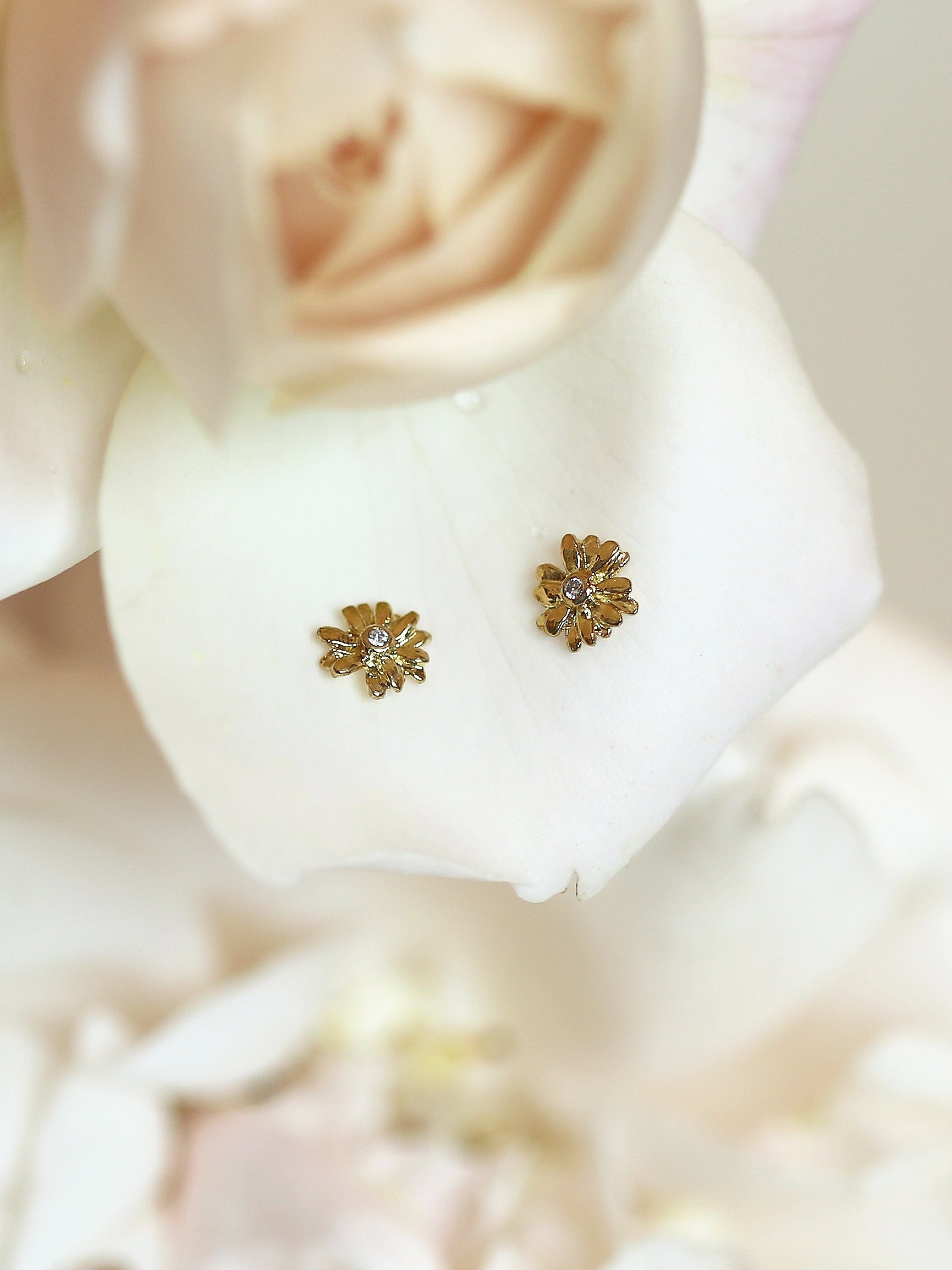 Teeny Tiny Diamond Daisy Stud Earrings - image 3