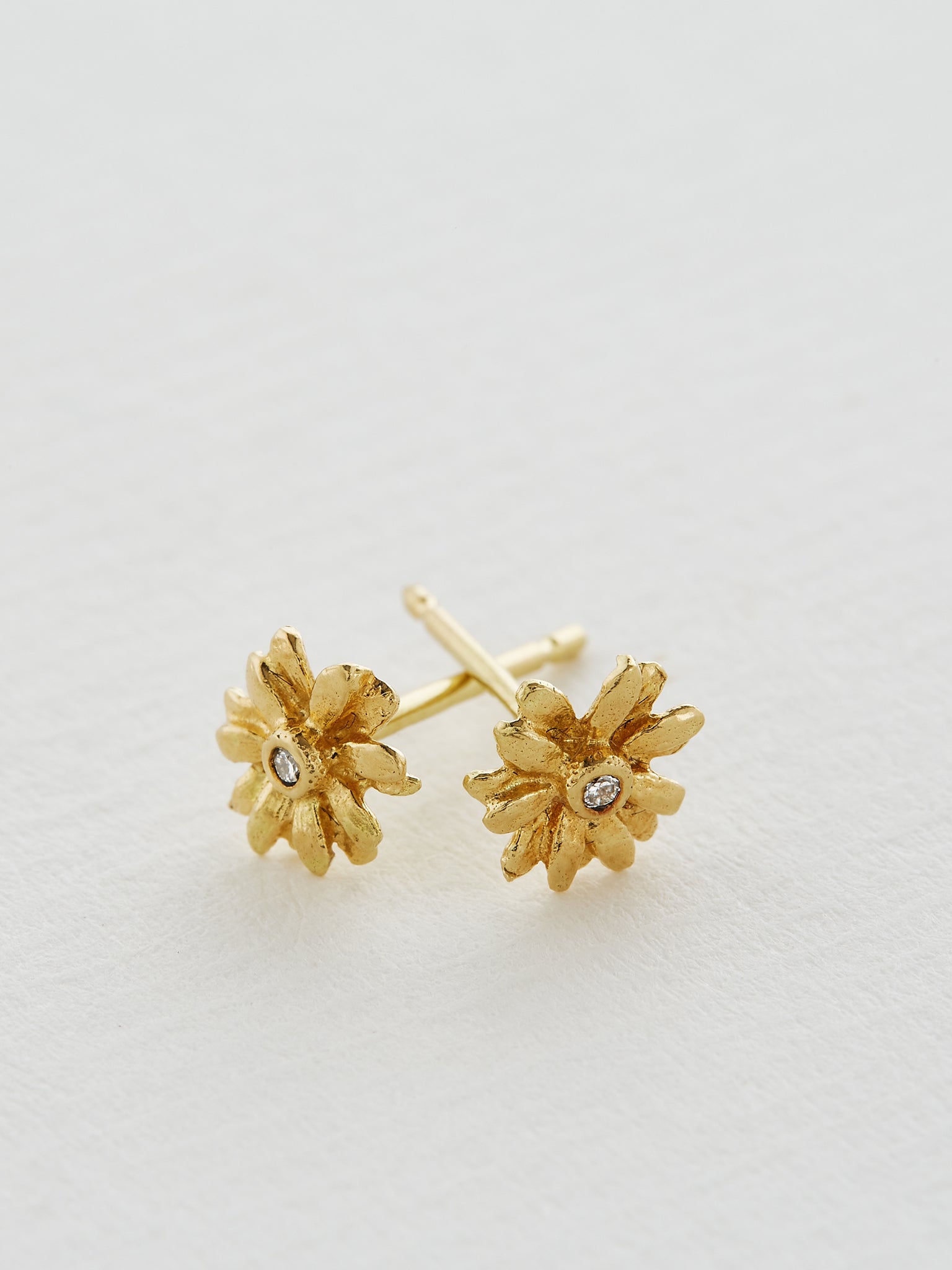 Teeny Tiny Diamond Daisy Stud Earrings - image 4 | 18ct yellow gold