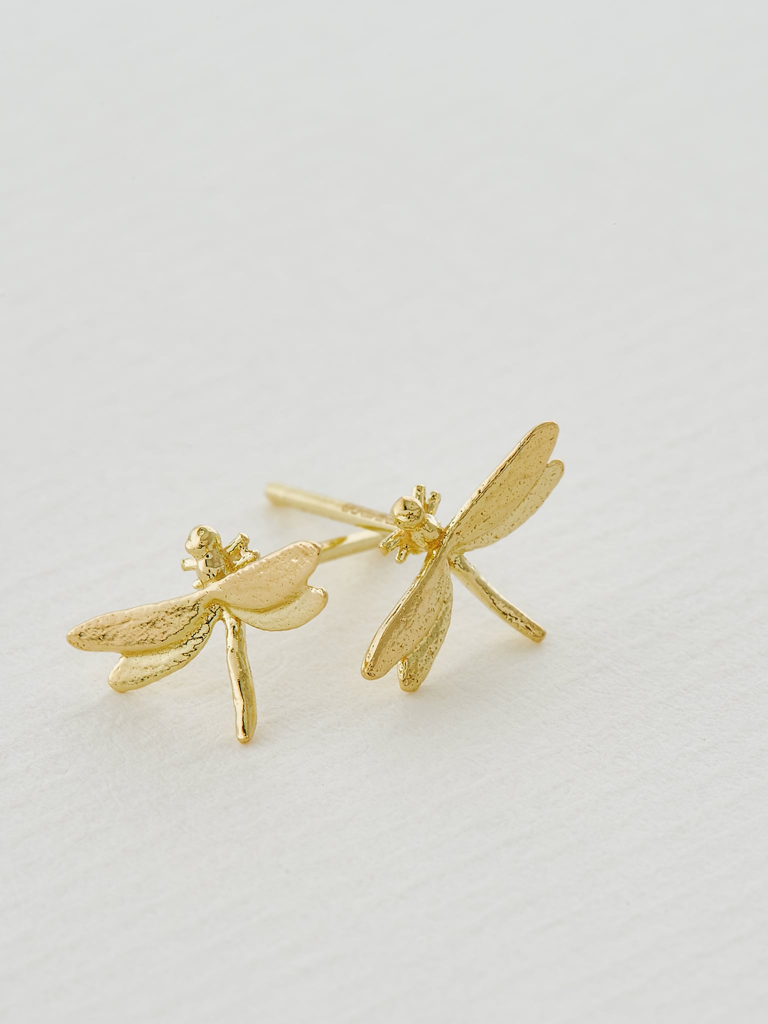 Teeny Tiny Dragonfly Stud Earrings - image 3 | 18ct yellow gold