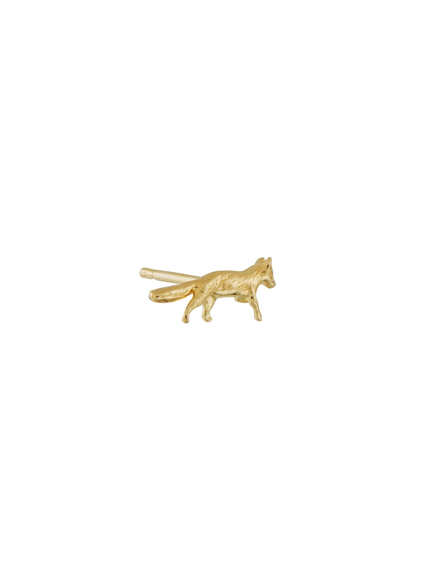 Teeny Tiny Fox Single Stud Earring - image 5 | 18ct yellow gold
