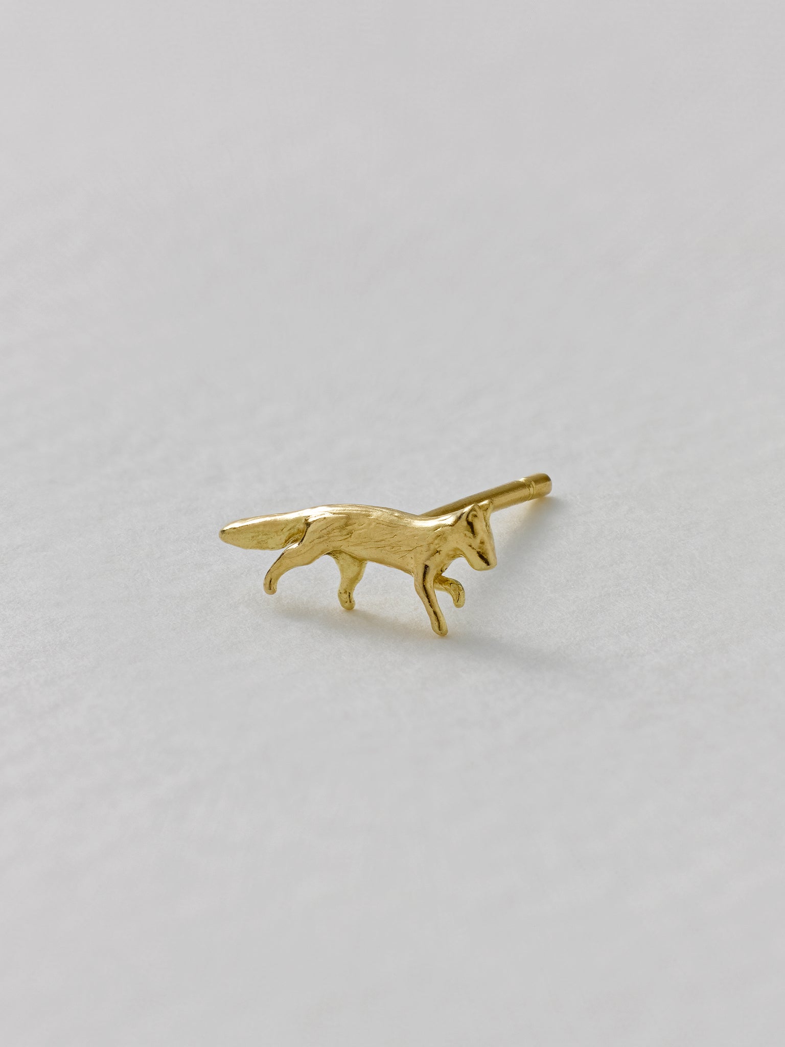 Teeny Tiny Fox Single Stud Earring - image 4 | 18ct yellow gold