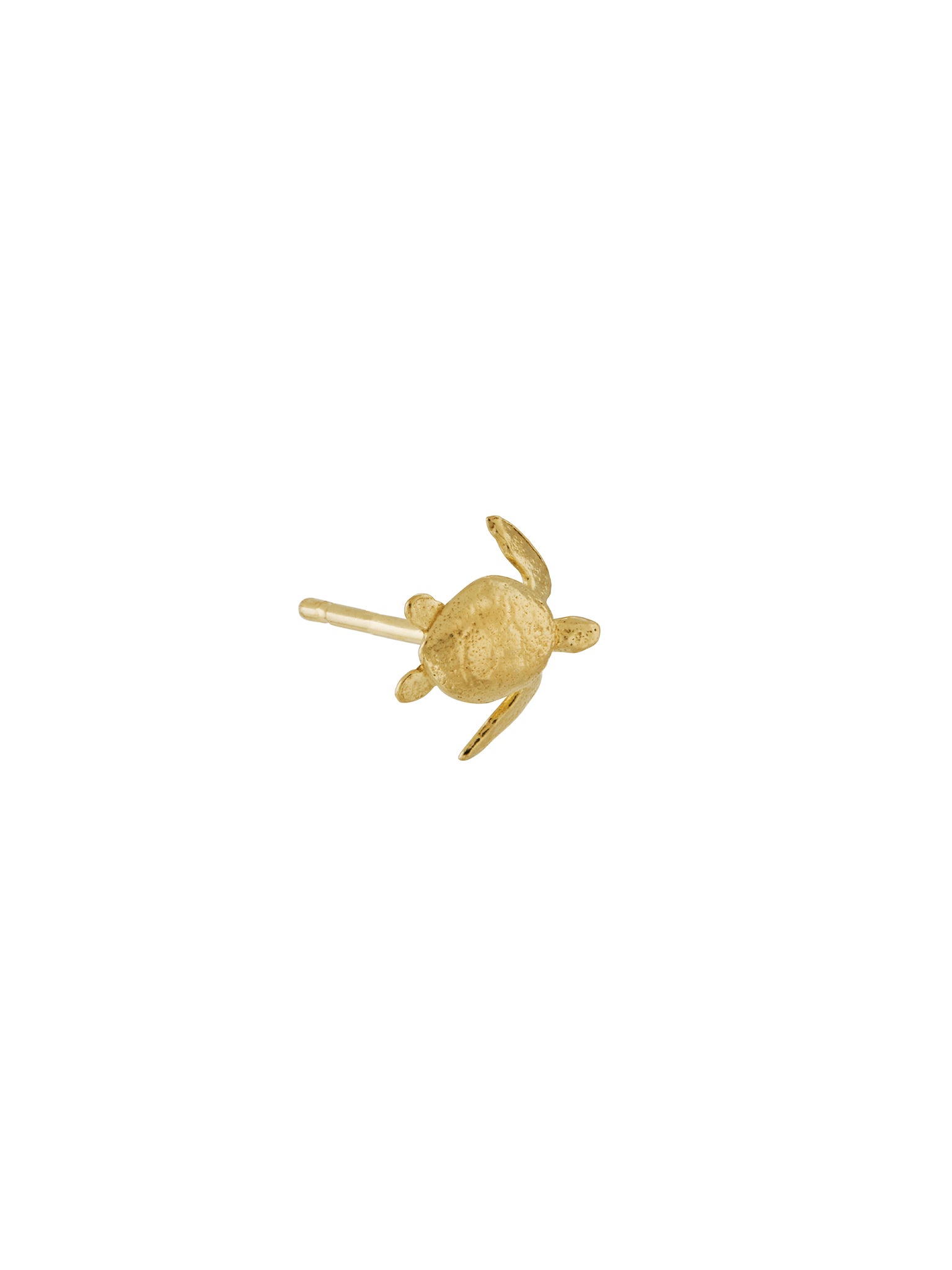Teeny Tiny Sea Turtle Single Stud Earring - image 4 | 18ct yellow gold