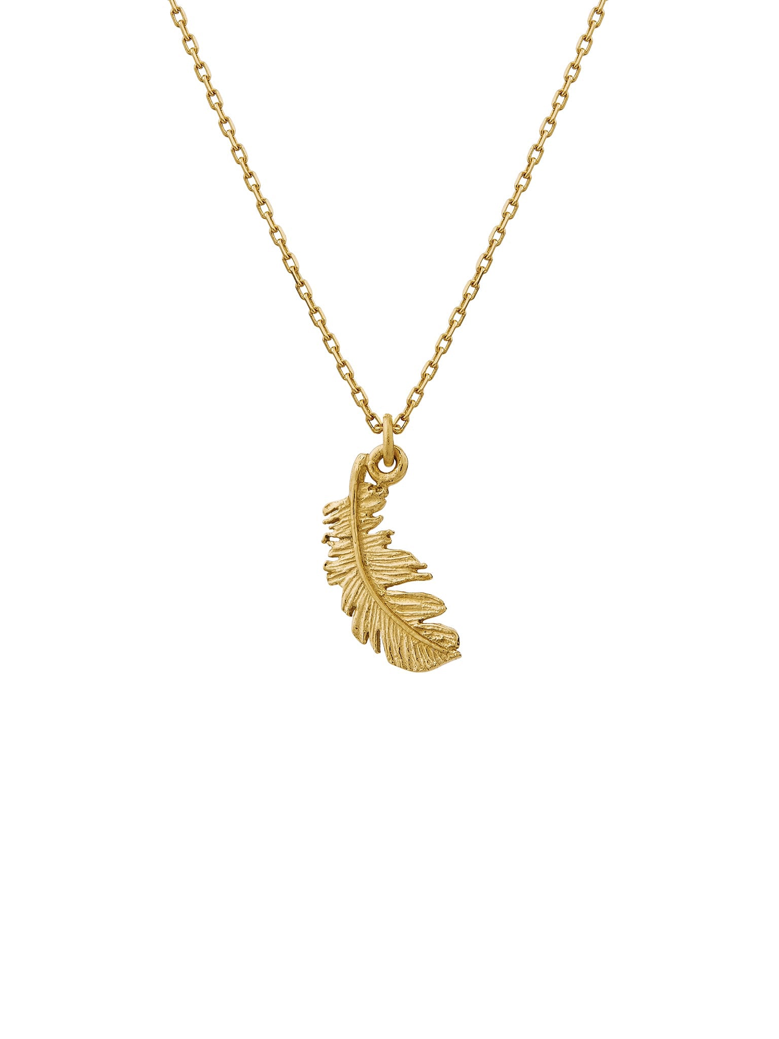 Teeny Tiny Plume Feather Necklace - image 4 | 18ct yellow gold
