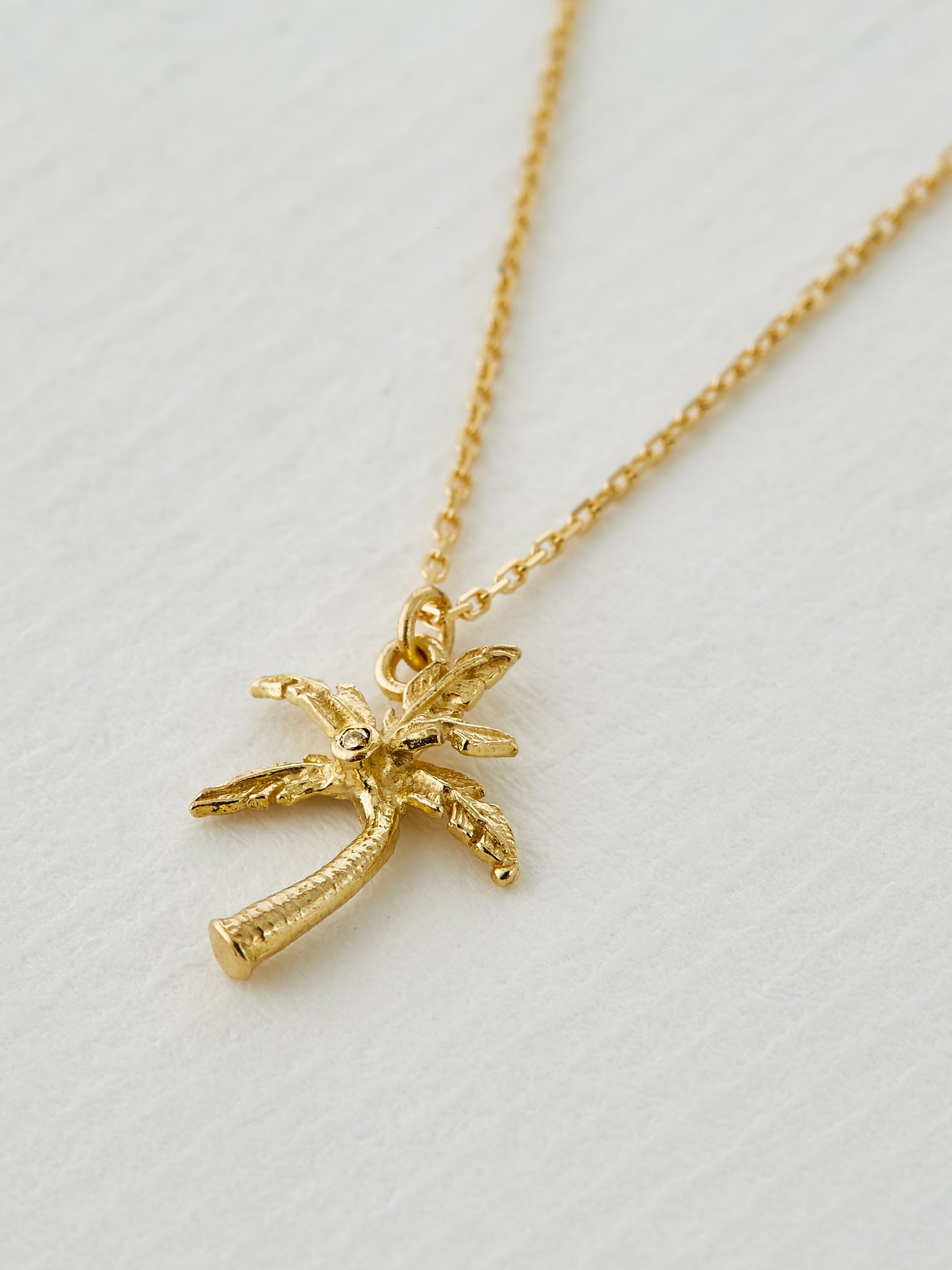 Teeny Tiny Palm Tree Necklace - image 4 | 18ct yellow gold