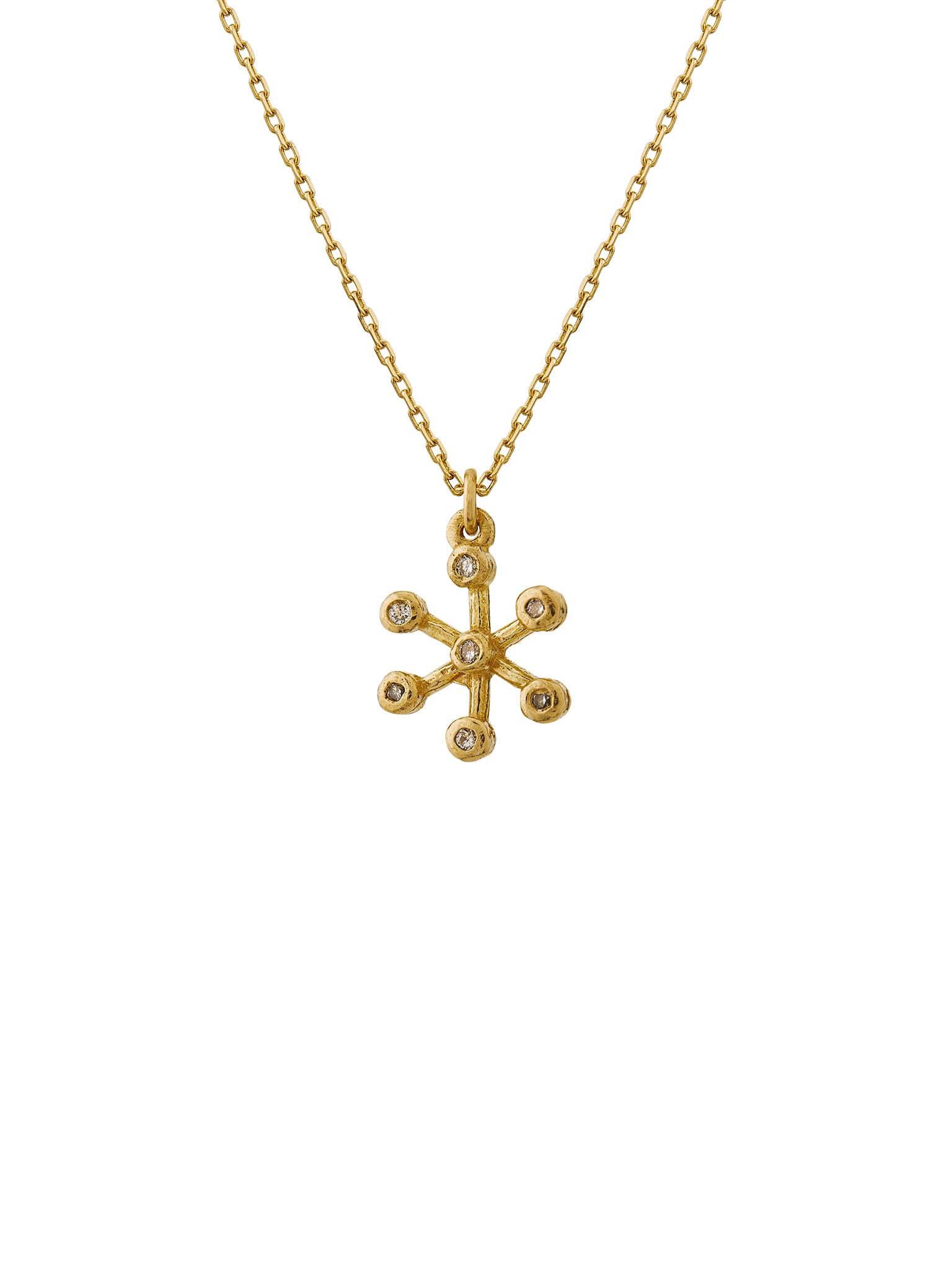 Teeny Tiny Snowflake Necklace - image 1 | 18ct yellow gold