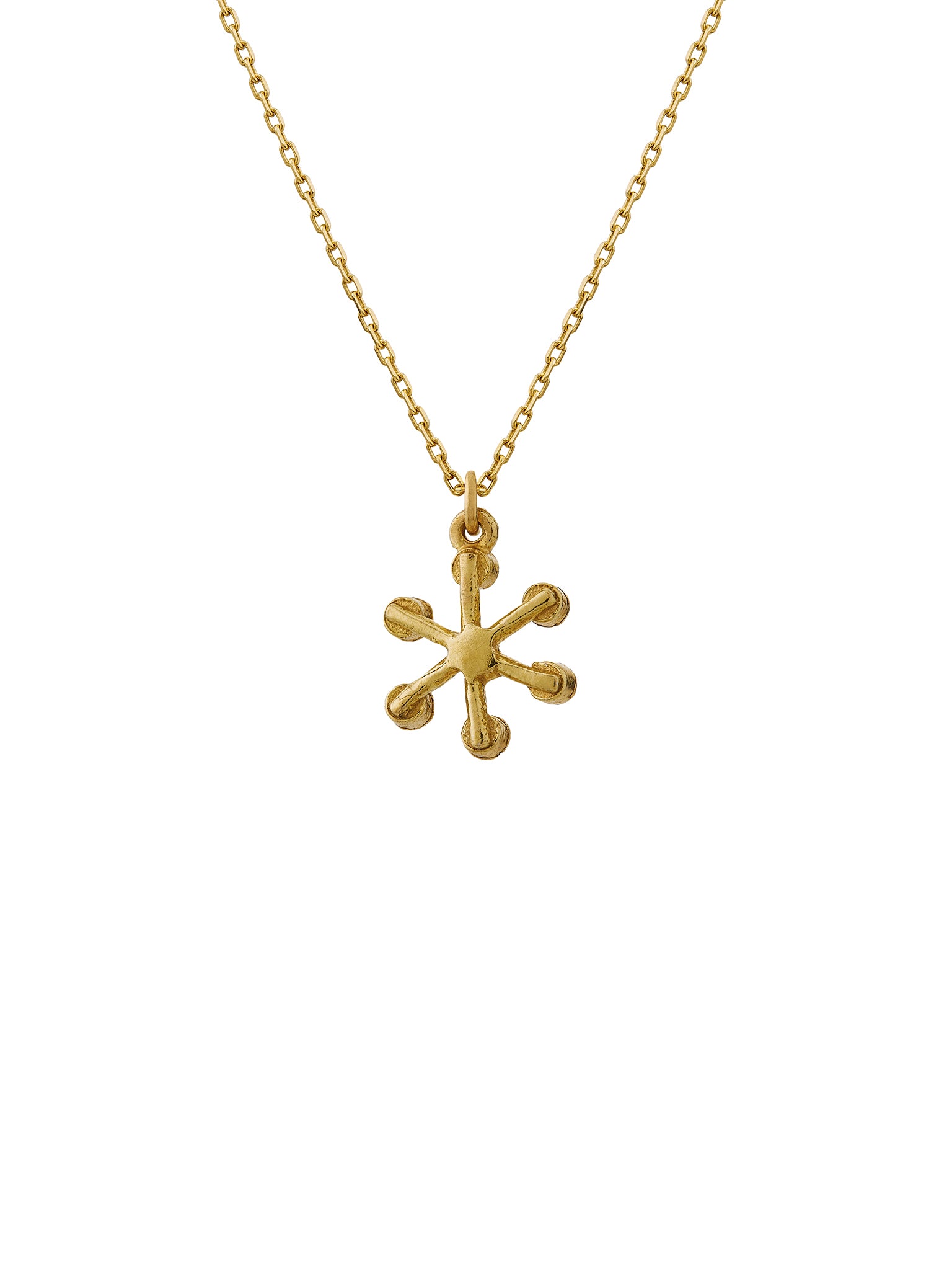 Teeny Tiny Snowflake Necklace - image 3 | 18ct yellow gold