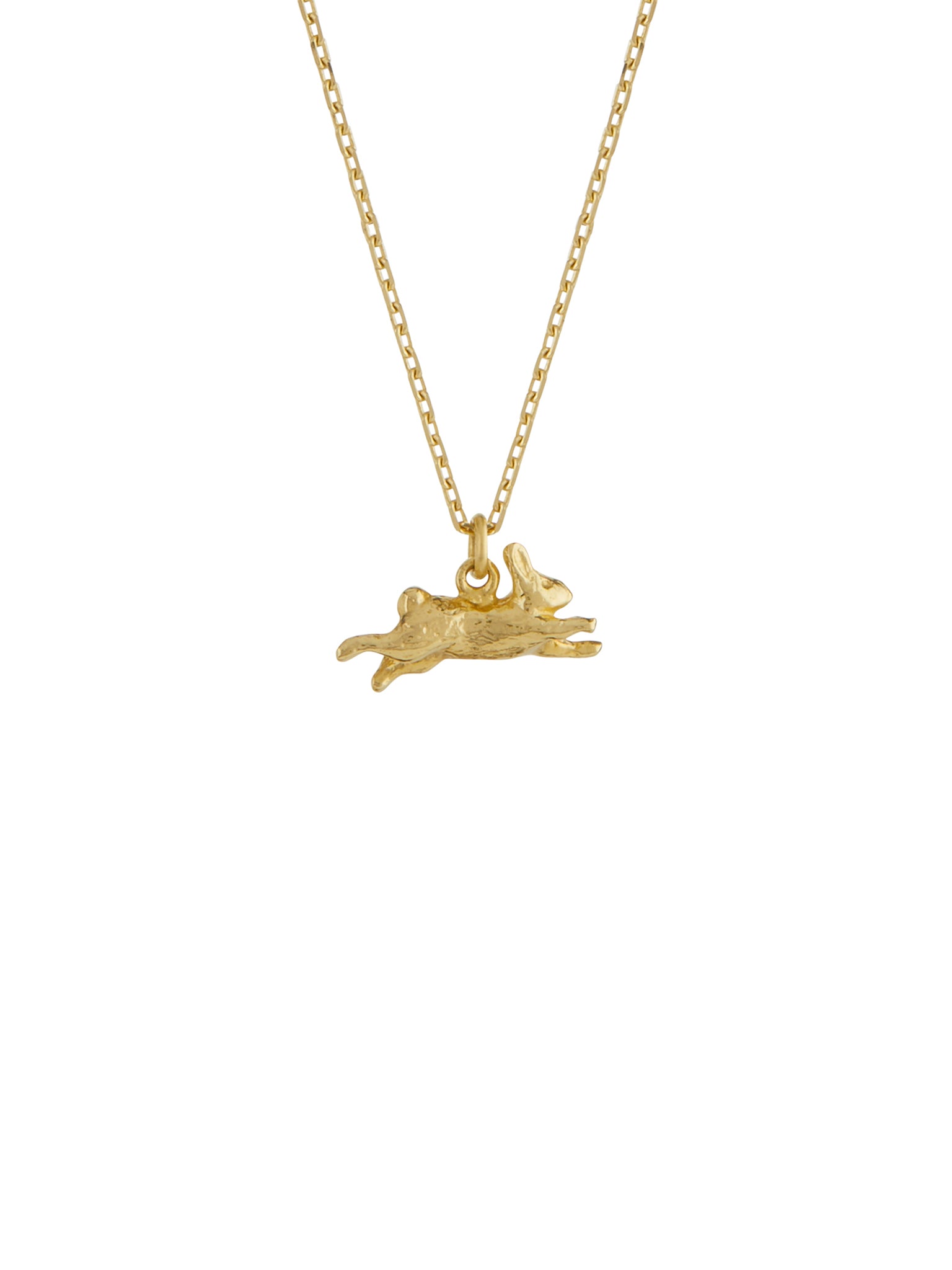 Teeny Tiny Leaping Rabbit Necklace - image 1 | 18ct yellow gold