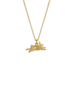 Teeny Tiny Leaping Rabbit Necklace