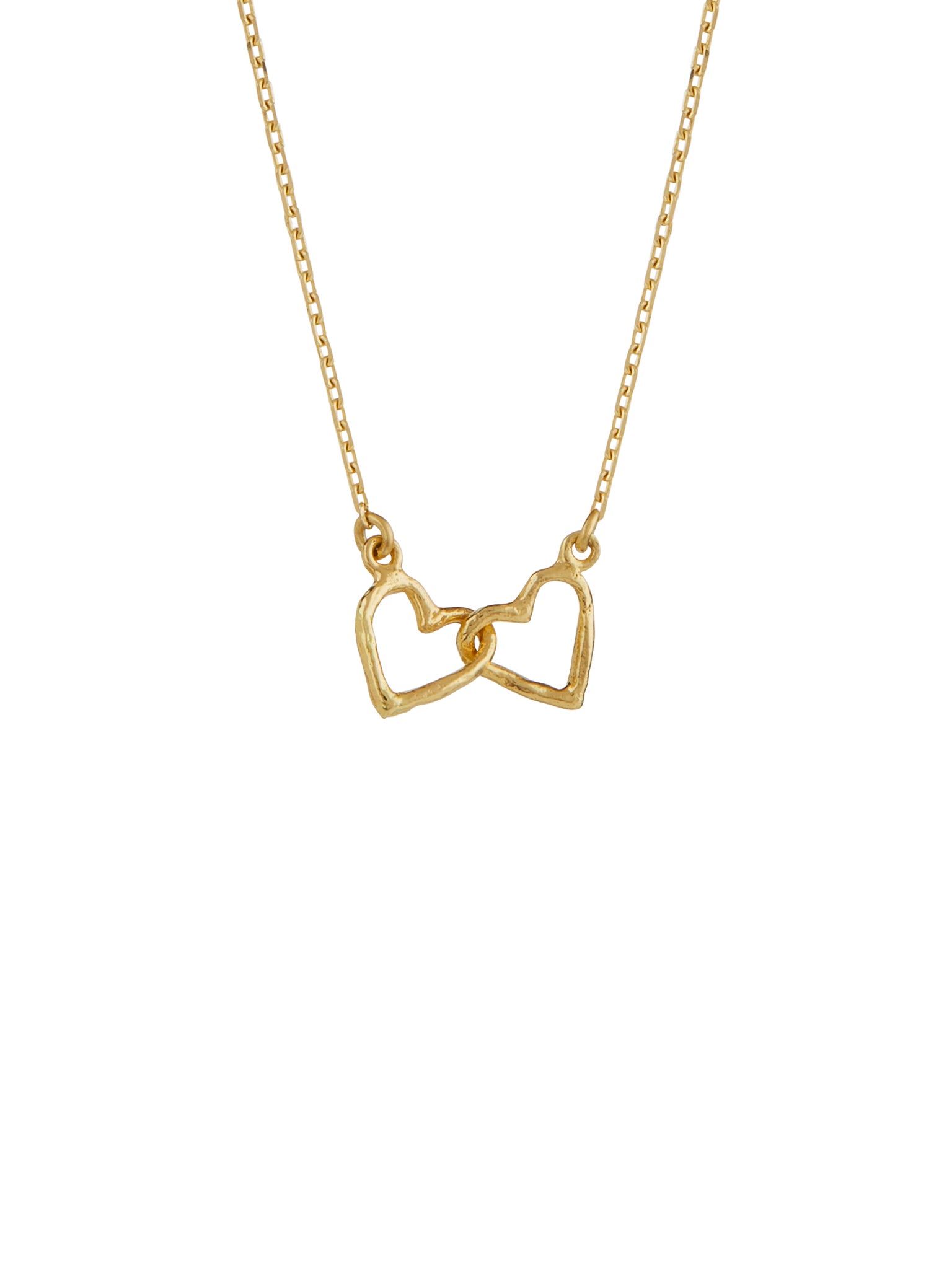 Teeny Tiny Linked Heart In-Line Necklace - image 1 | 18ct yellow gold