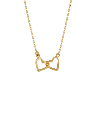 Teeny Tiny Linked Heart In-Line Necklace