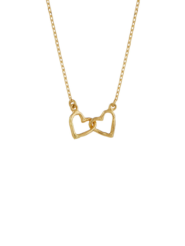 Teeny Tiny Linked Heart In-Line Necklace