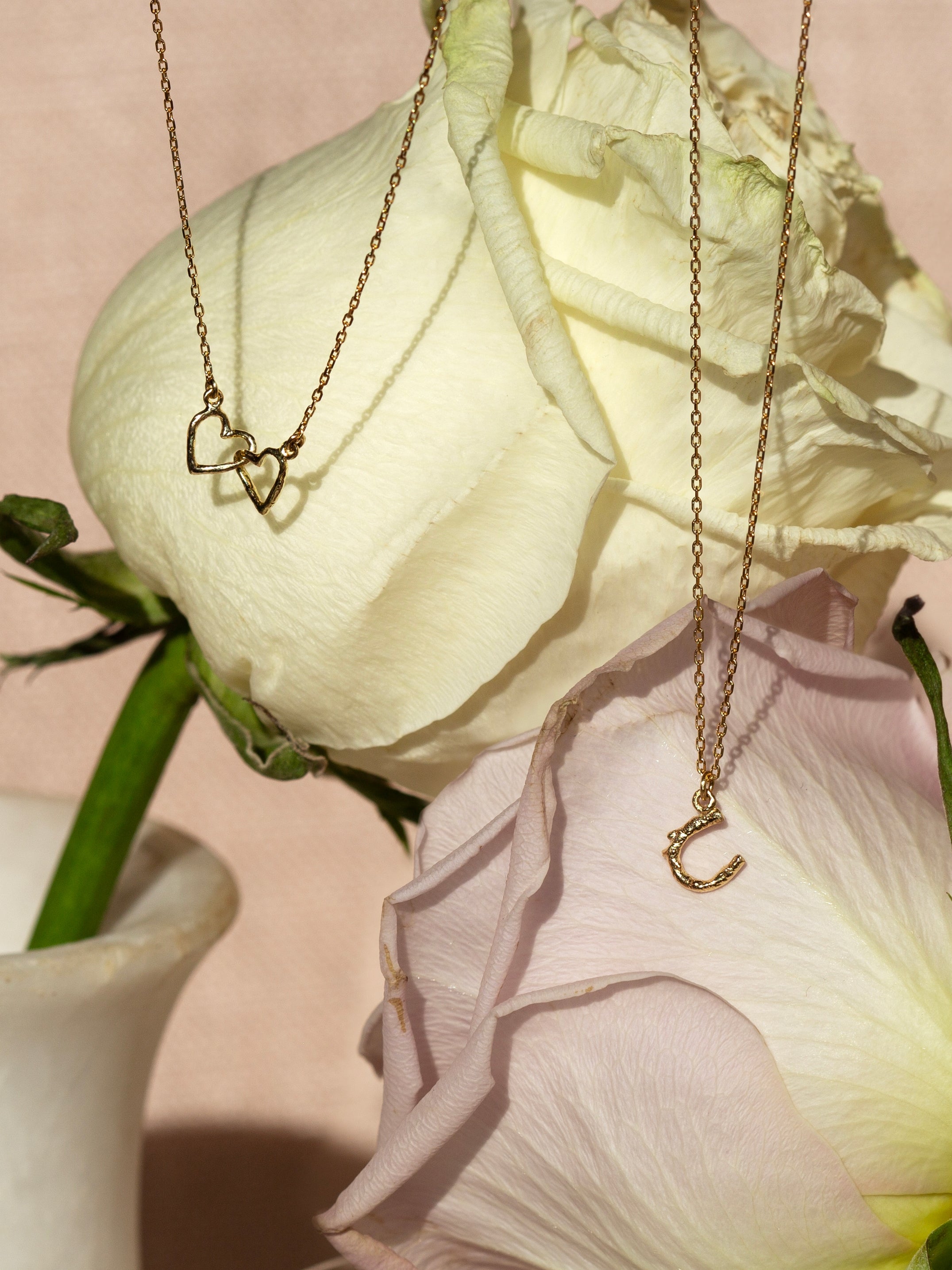 Teeny Tiny Linked Heart In-Line Necklace - image 4
