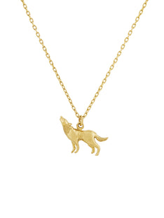 Teeny Tiny Howling Wolf Necklace