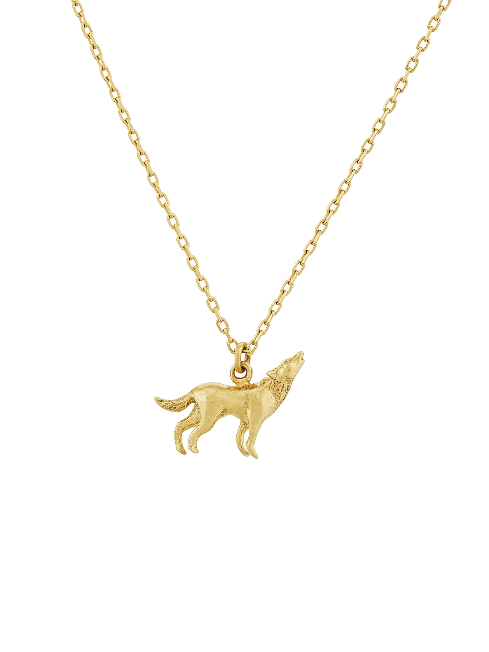Teeny Tiny Howling Wolf Necklace - image 4 | 18ct yellow gold