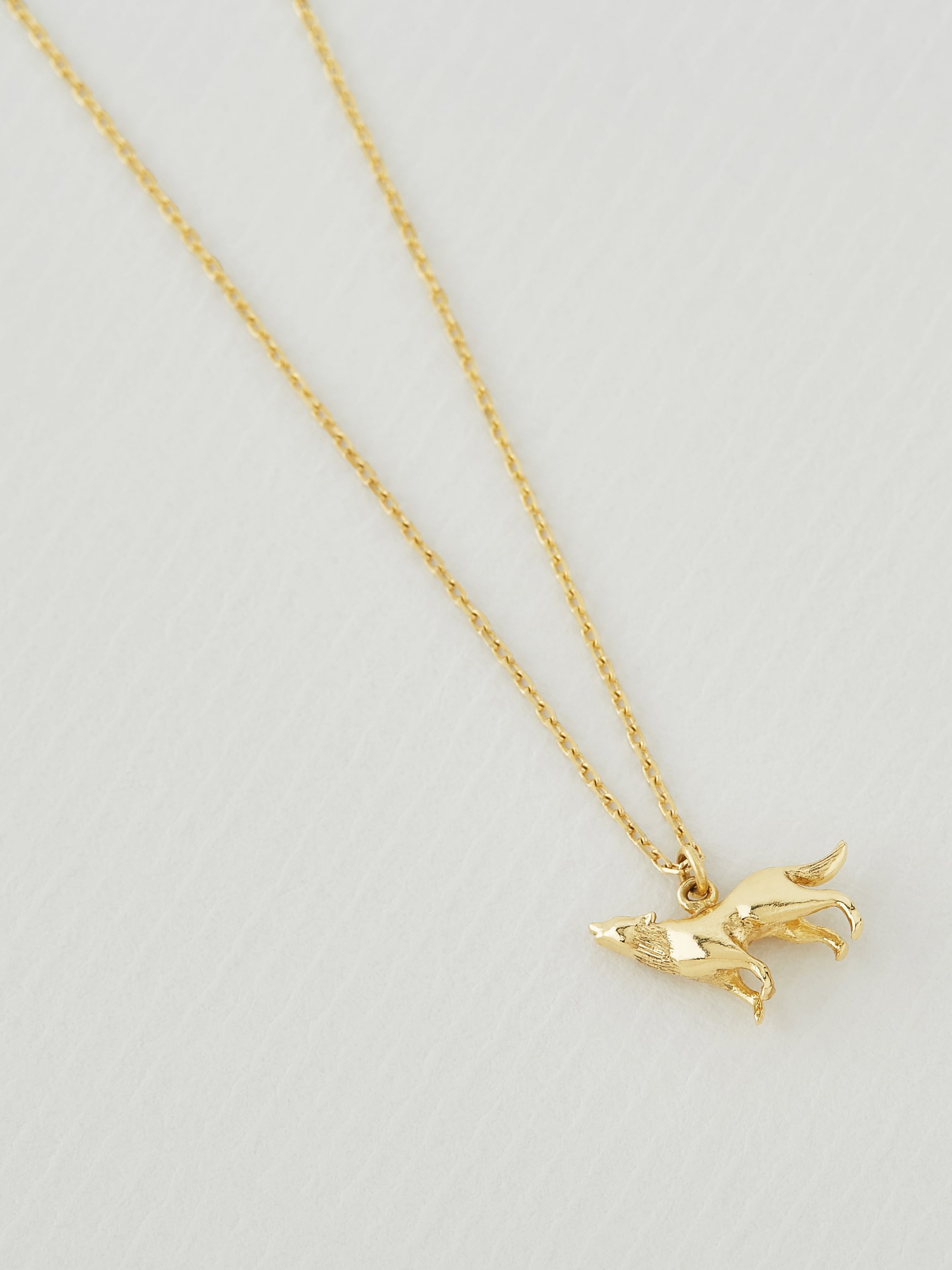 Teeny Tiny Howling Wolf Necklace - image 3 | 18ct yellow gold