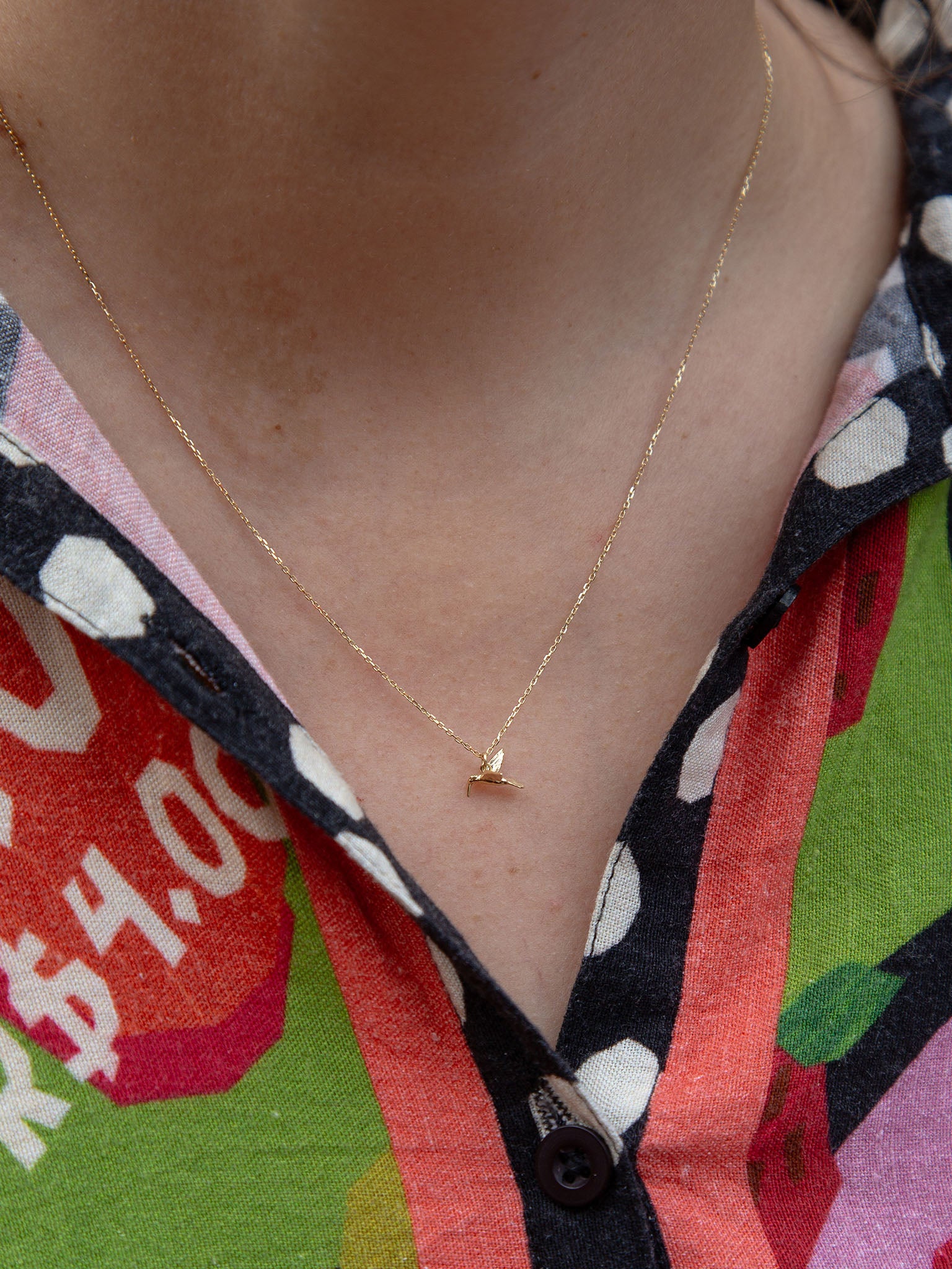 Teeny Tiny Hummingbird Necklace - image 2