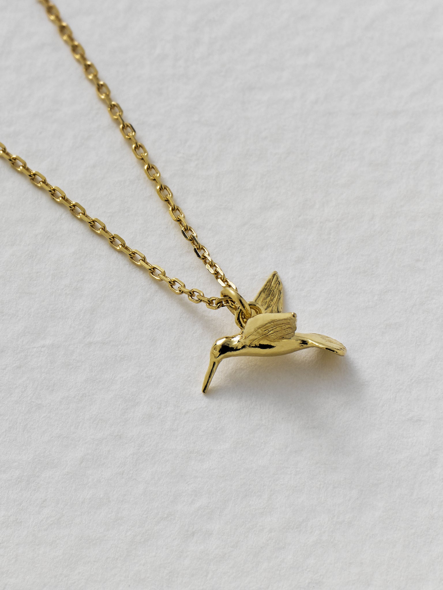 Teeny Tiny Hummingbird Necklace - image 3 | 18ct yellow gold