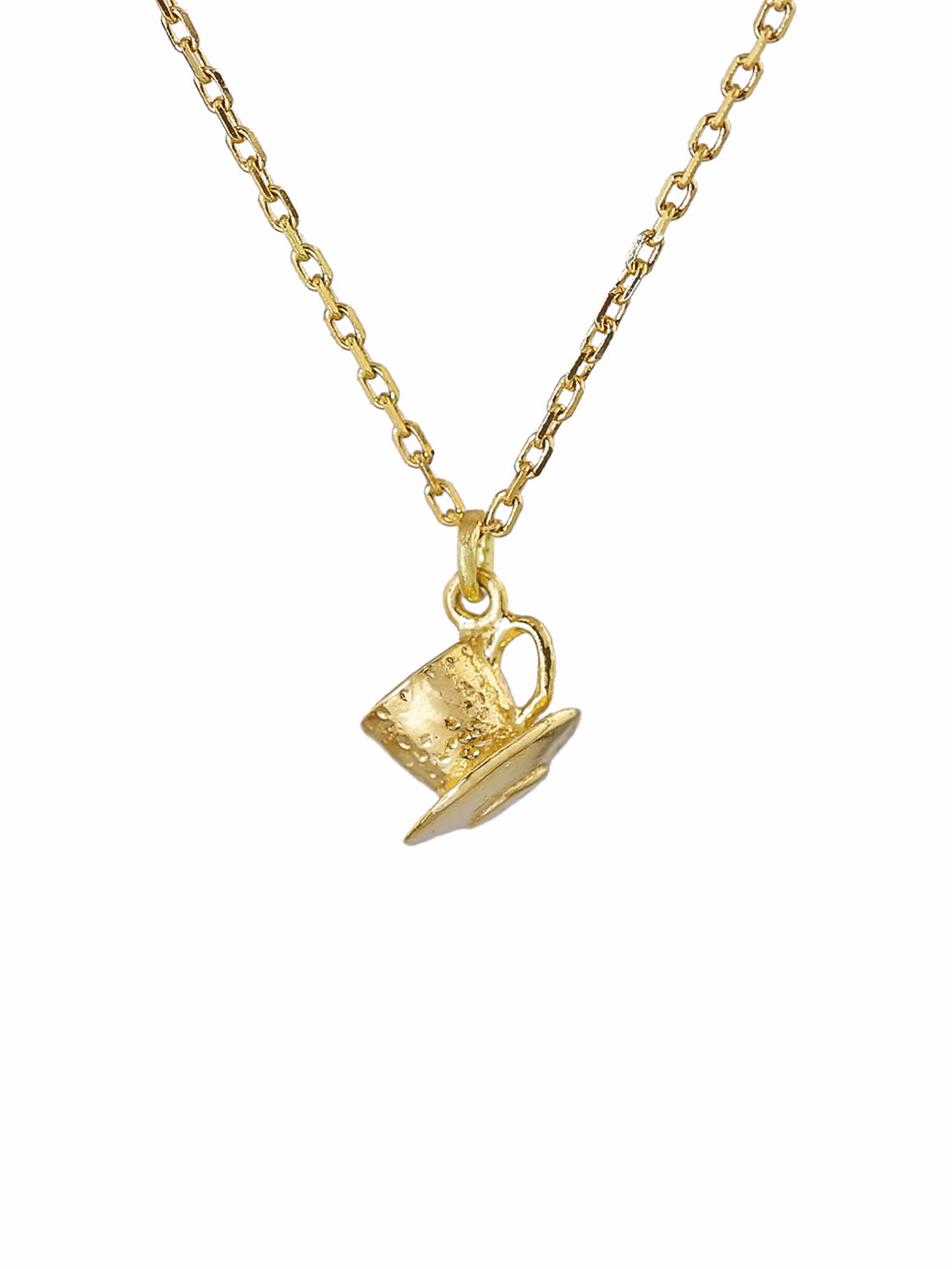 Teeny Tiny Teacup & Saucer Necklace - image 1 | 18ct yellow gold