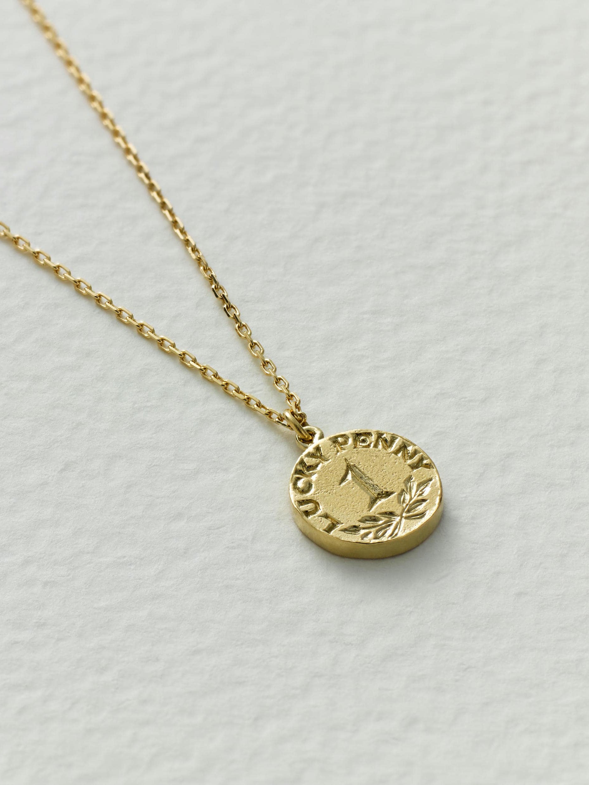 Teeny Tiny Lucky Penny Necklace - image 5 | 18ct yellow gold