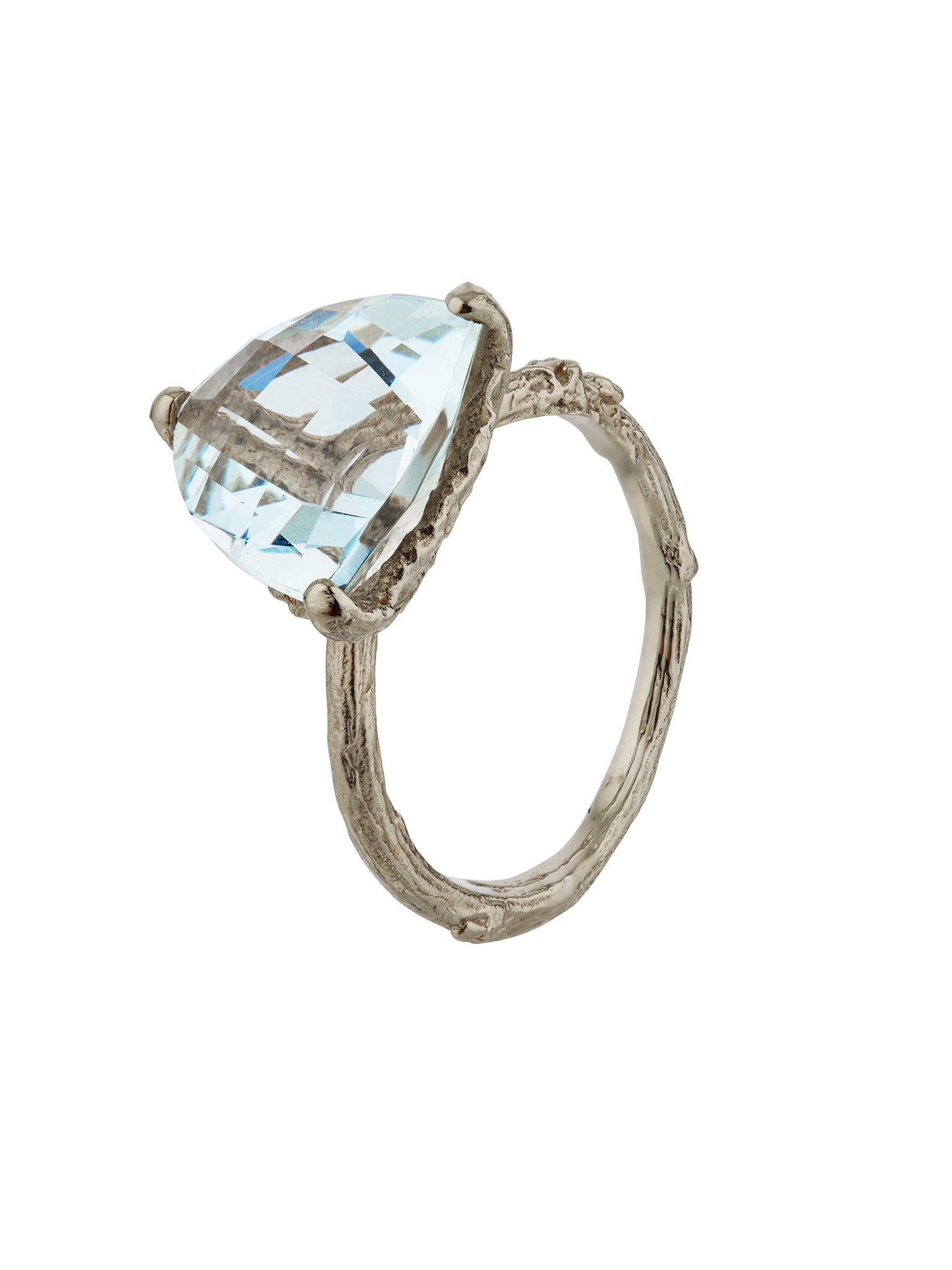 Aquamarine Forest Jewel Ring - image 8 | platinum