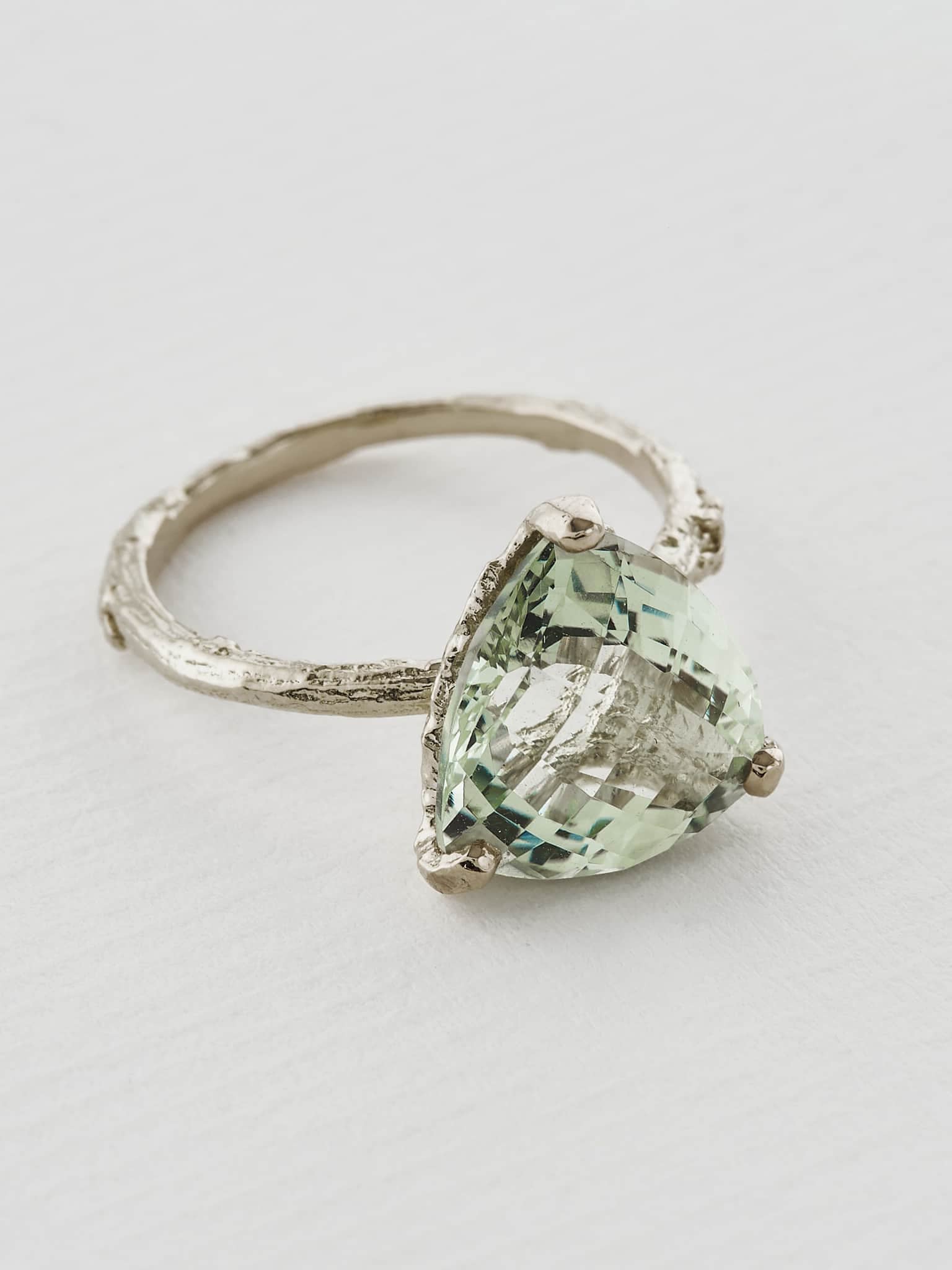 Green Amethyst Forest Jewel Ring - image 6 | 18ct white gold