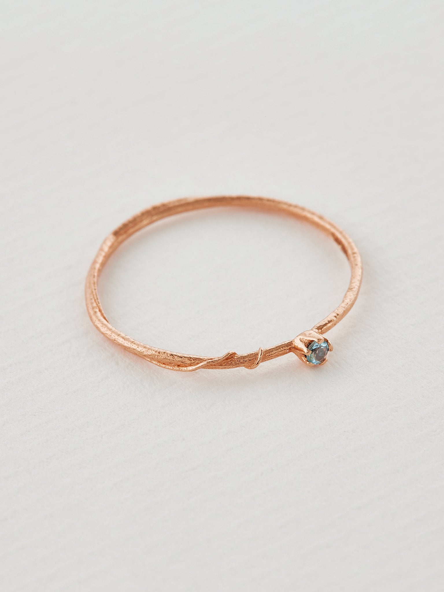 Aquamarine Fine Vine Ring - image 8 | 18ct rose gold