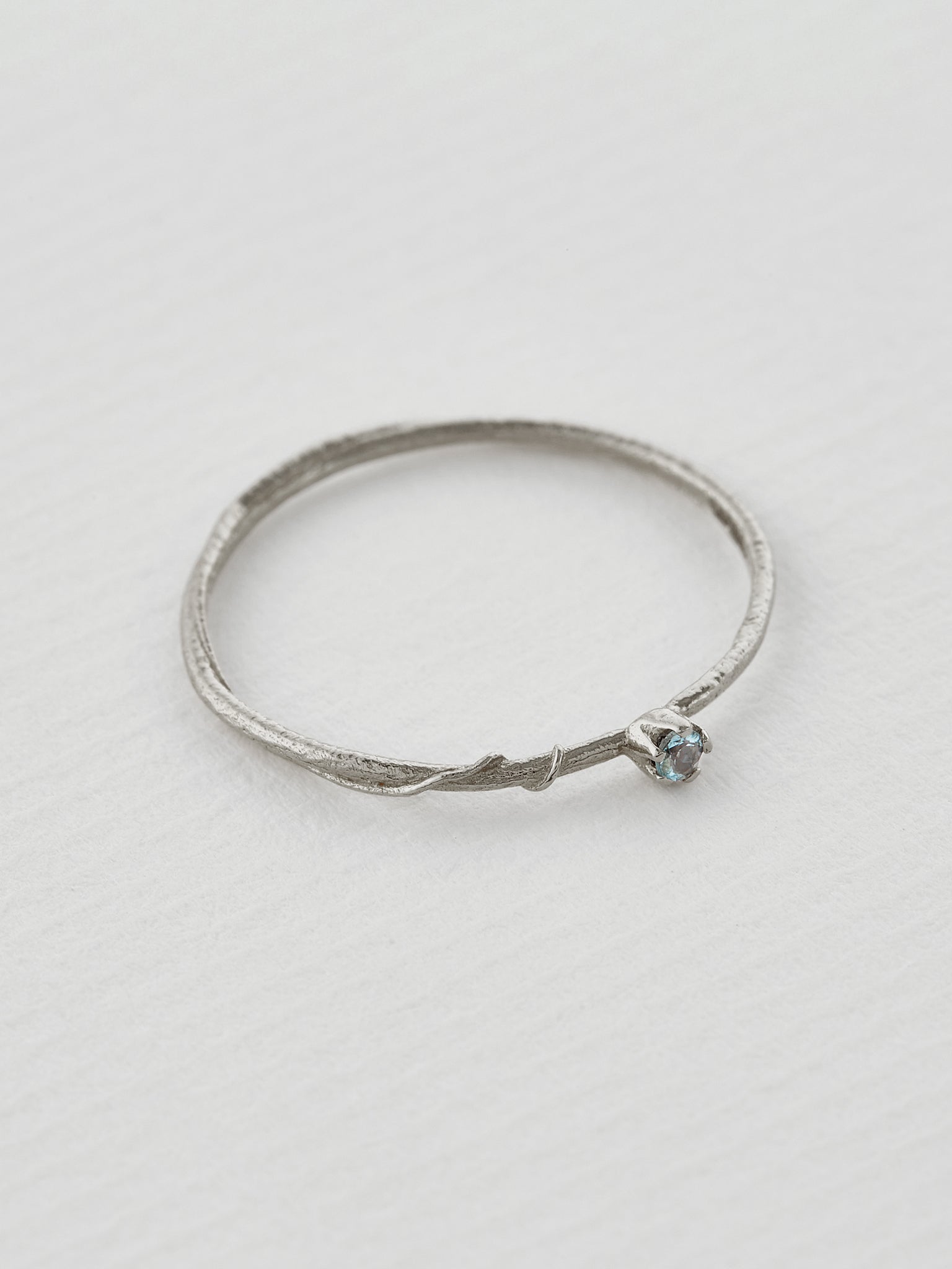 Aquamarine Fine Vine Ring - image 11 | platinum