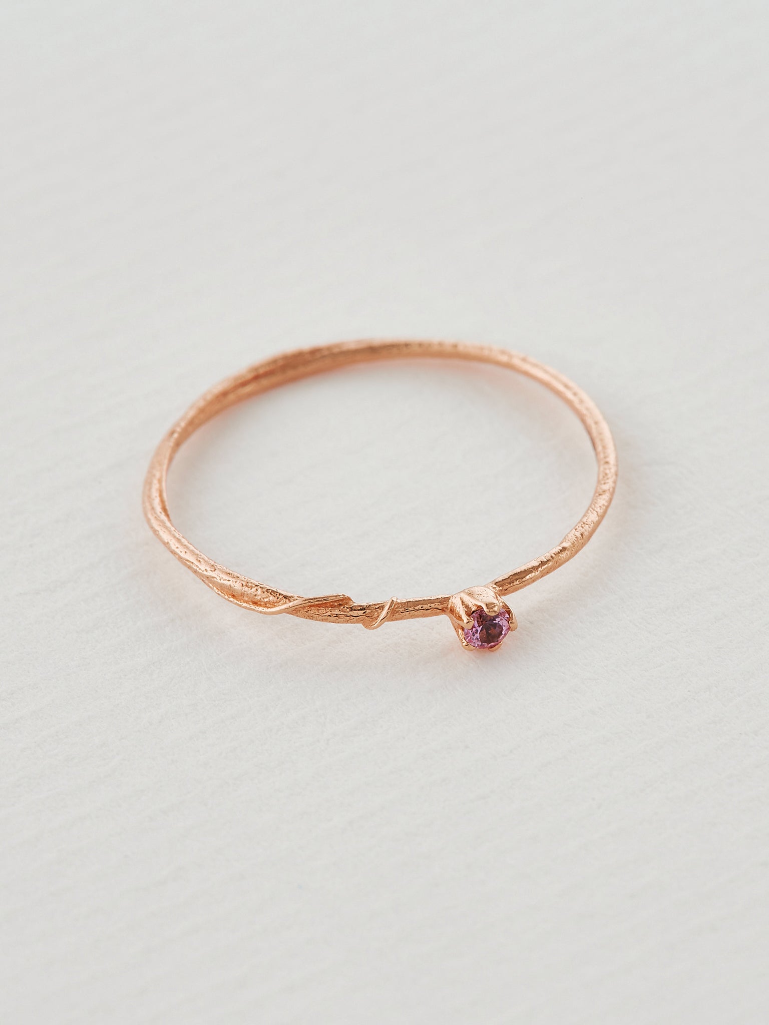 Pink Sapphire Fine Vine Ring - image 8 | 18ct rose gold