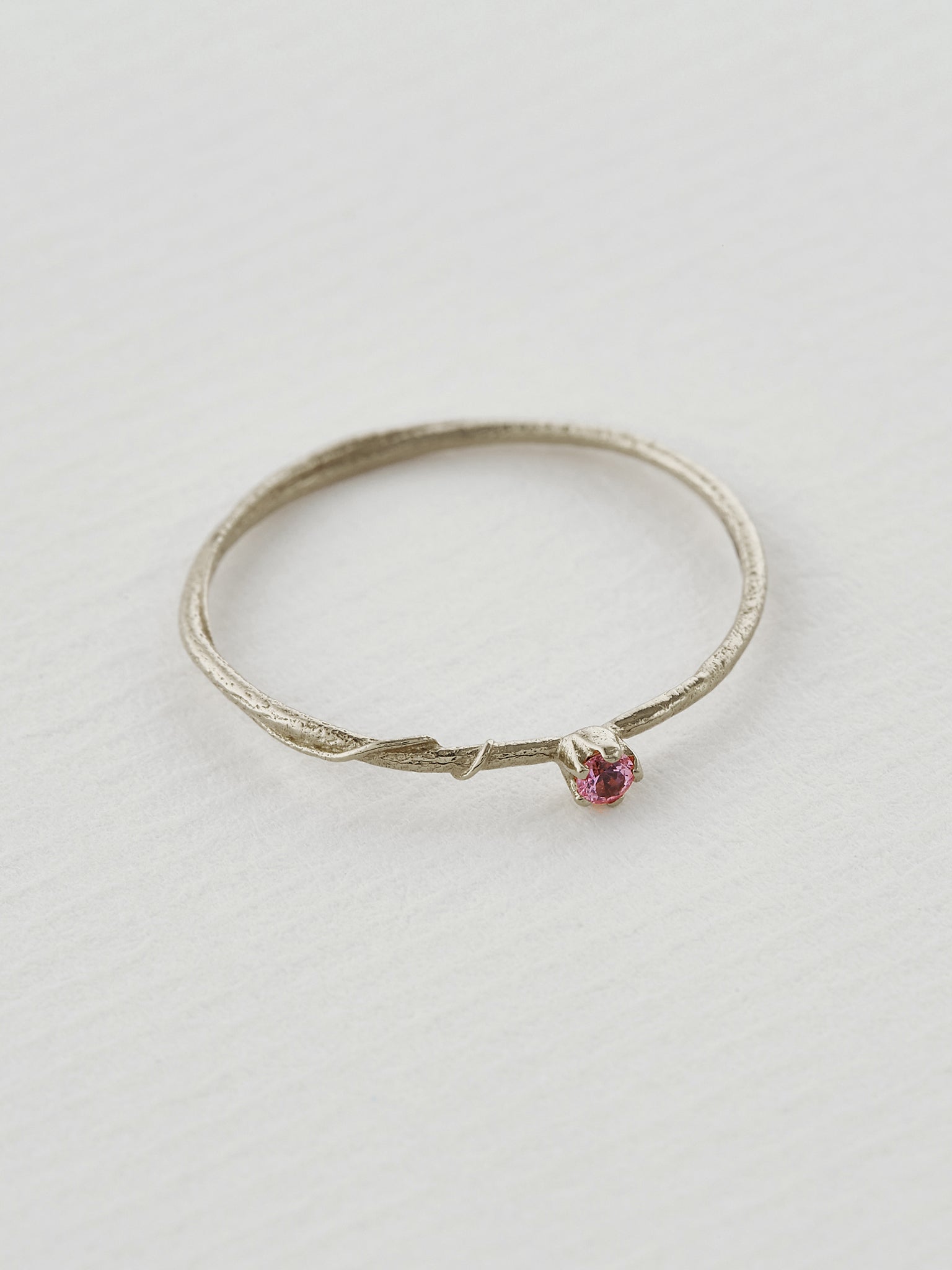 Pink Sapphire Fine Vine Ring - image 5 | 18ct white gold
