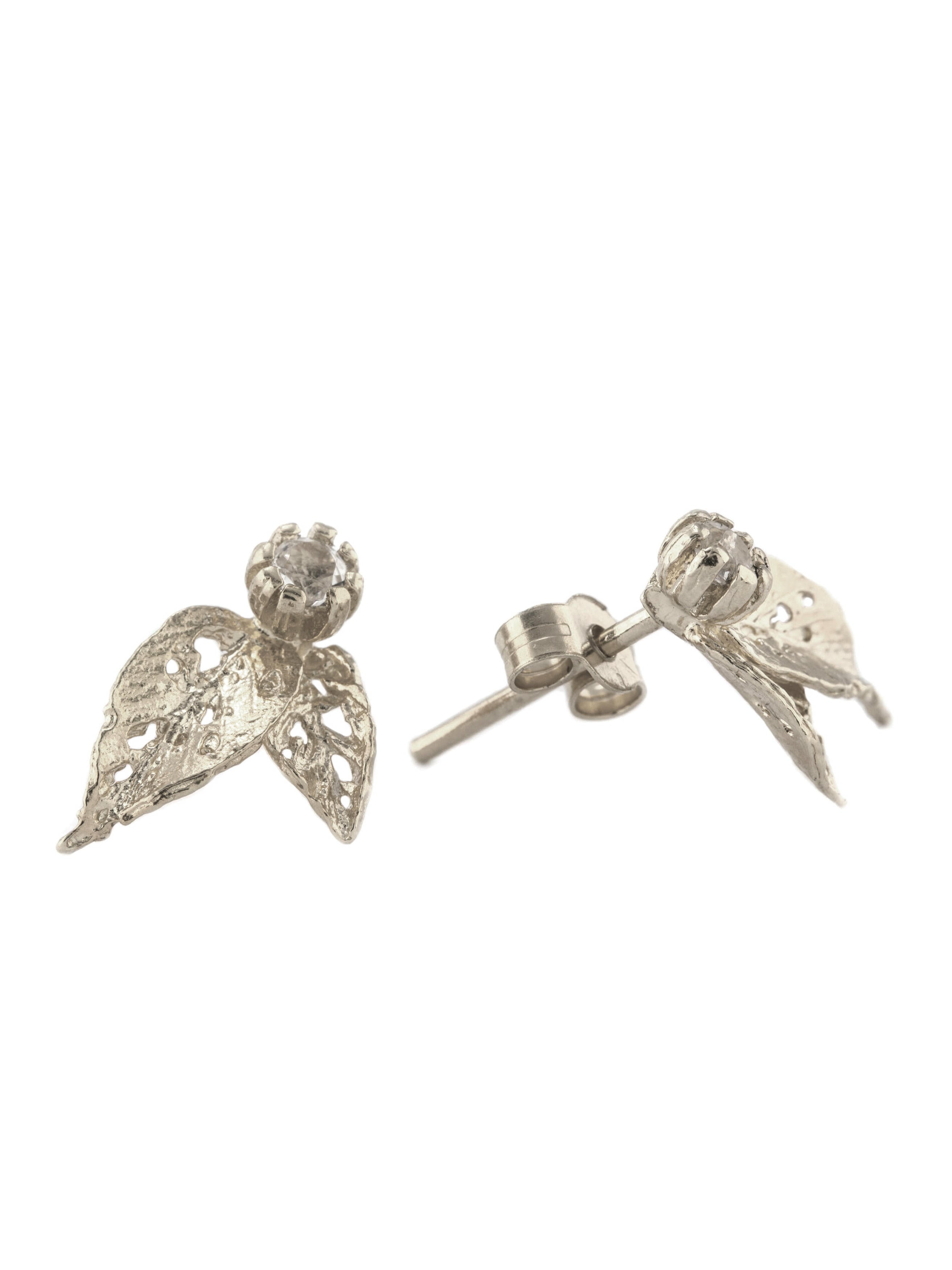 Autumn Leaf Topaz Stud Earrings - image 4 | silver
