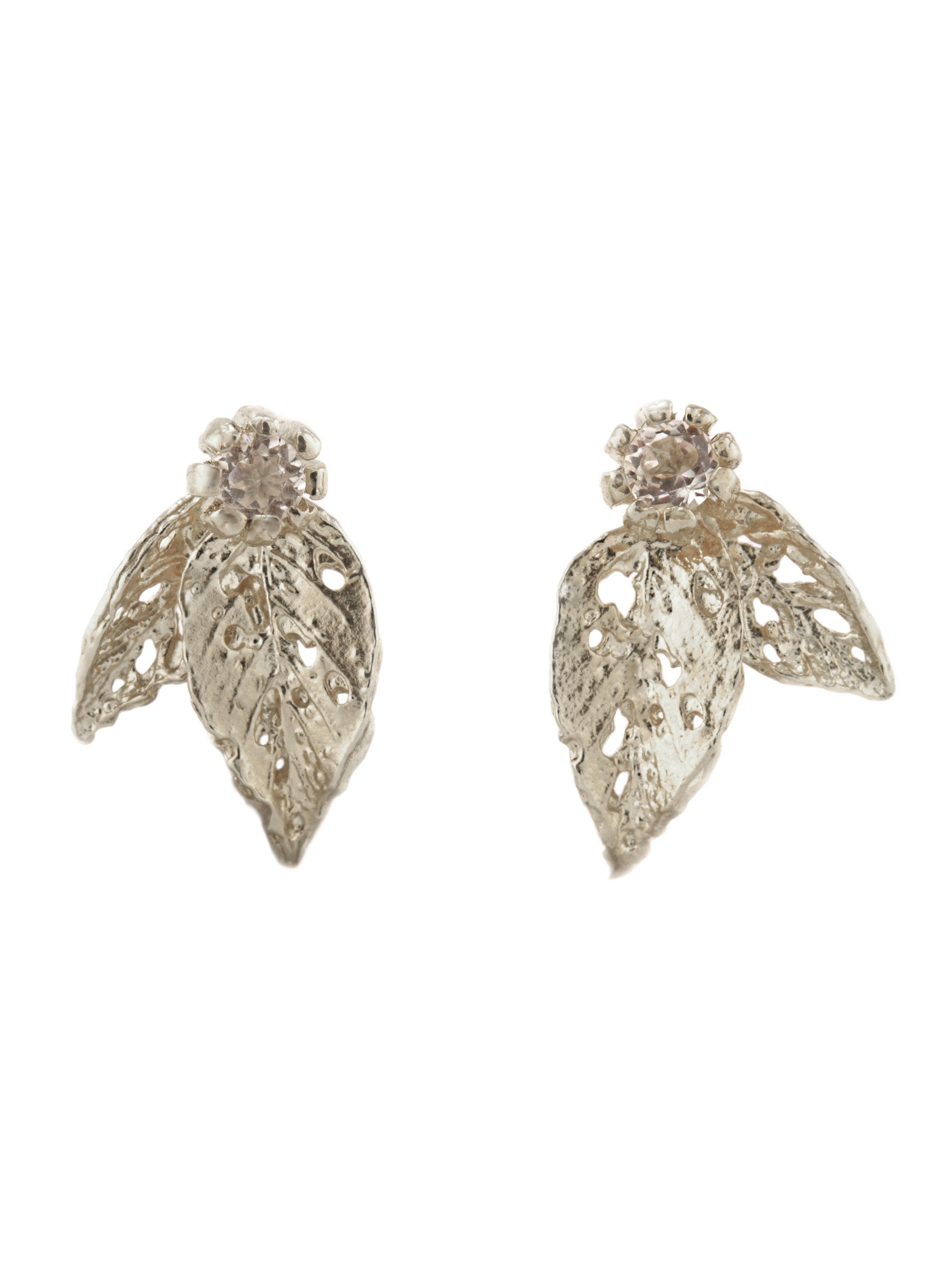 Autumn Leaf Topaz Stud Earrings - image 6 | silver