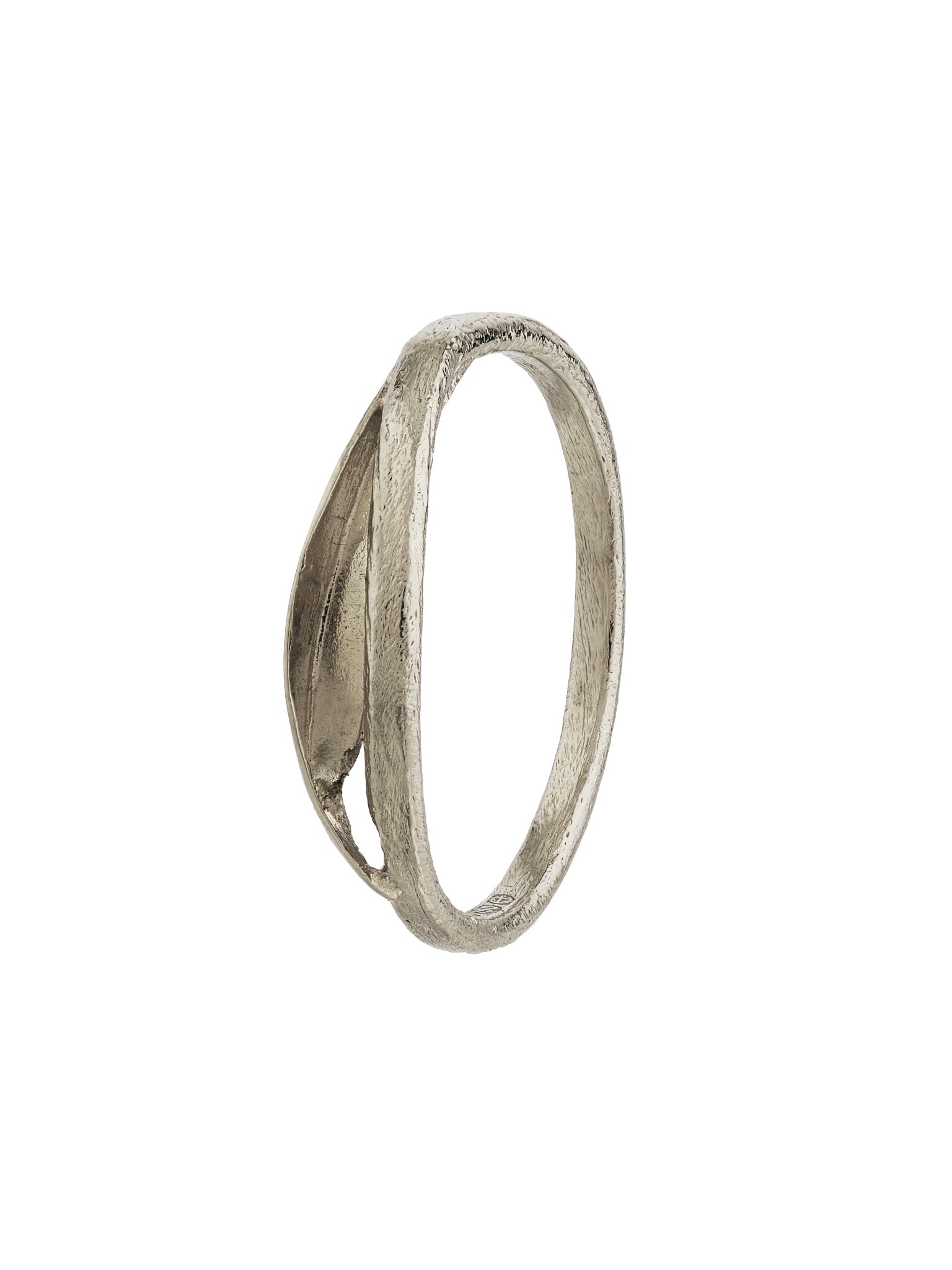 Fine Tulip Leaf Band - image 8 | platinum