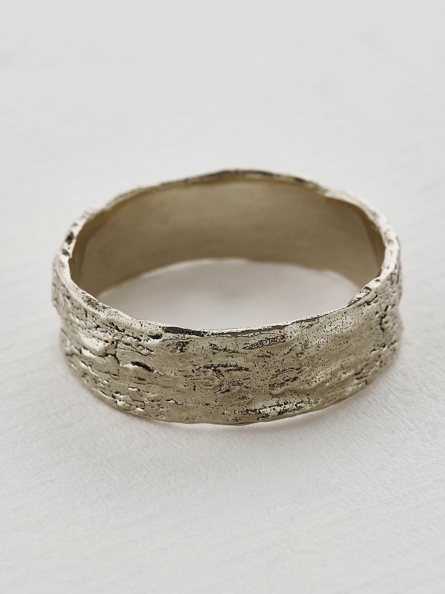 Wide Bark 6.5mm Band - image 4 | 18ct white gold