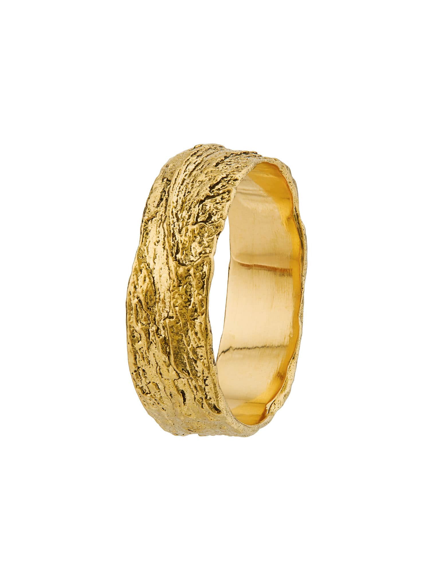 Wide Bark 6.5mm Band - image 1 | 18ct yellow gold