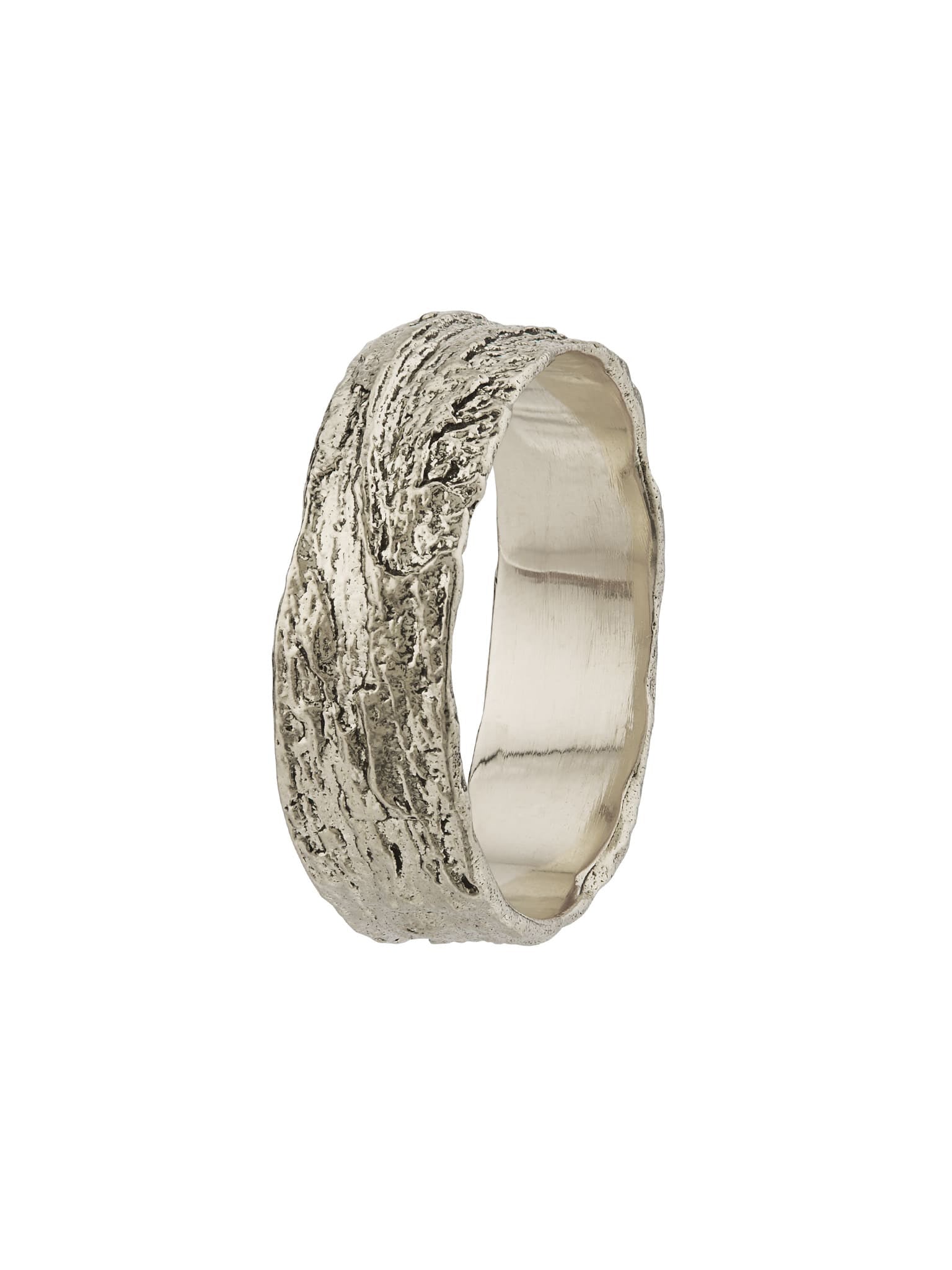 Wide Bark 6.5mm Band - image 7 | platinum