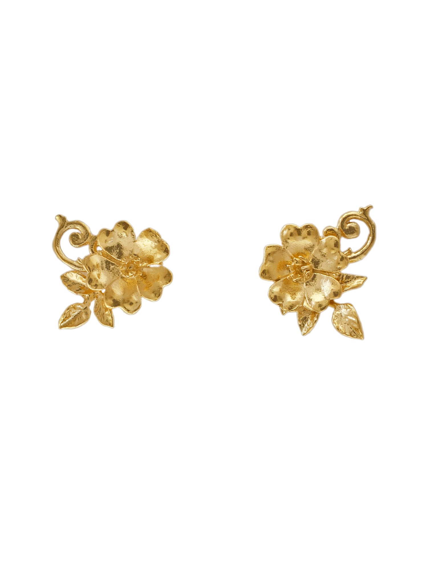 Ornate Rose Studs - image 1 | gold plate