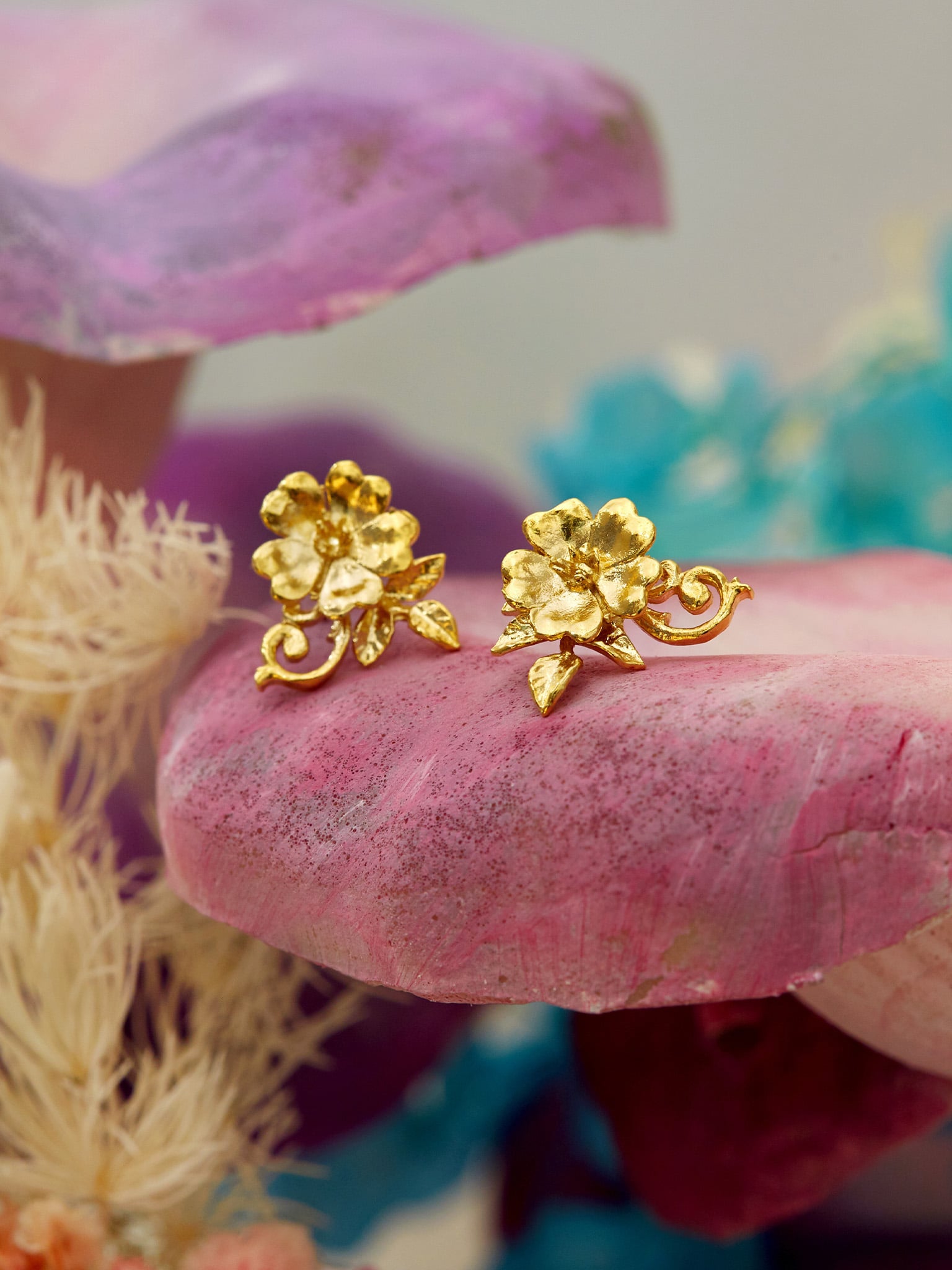 Ornate Rose Studs - image 3