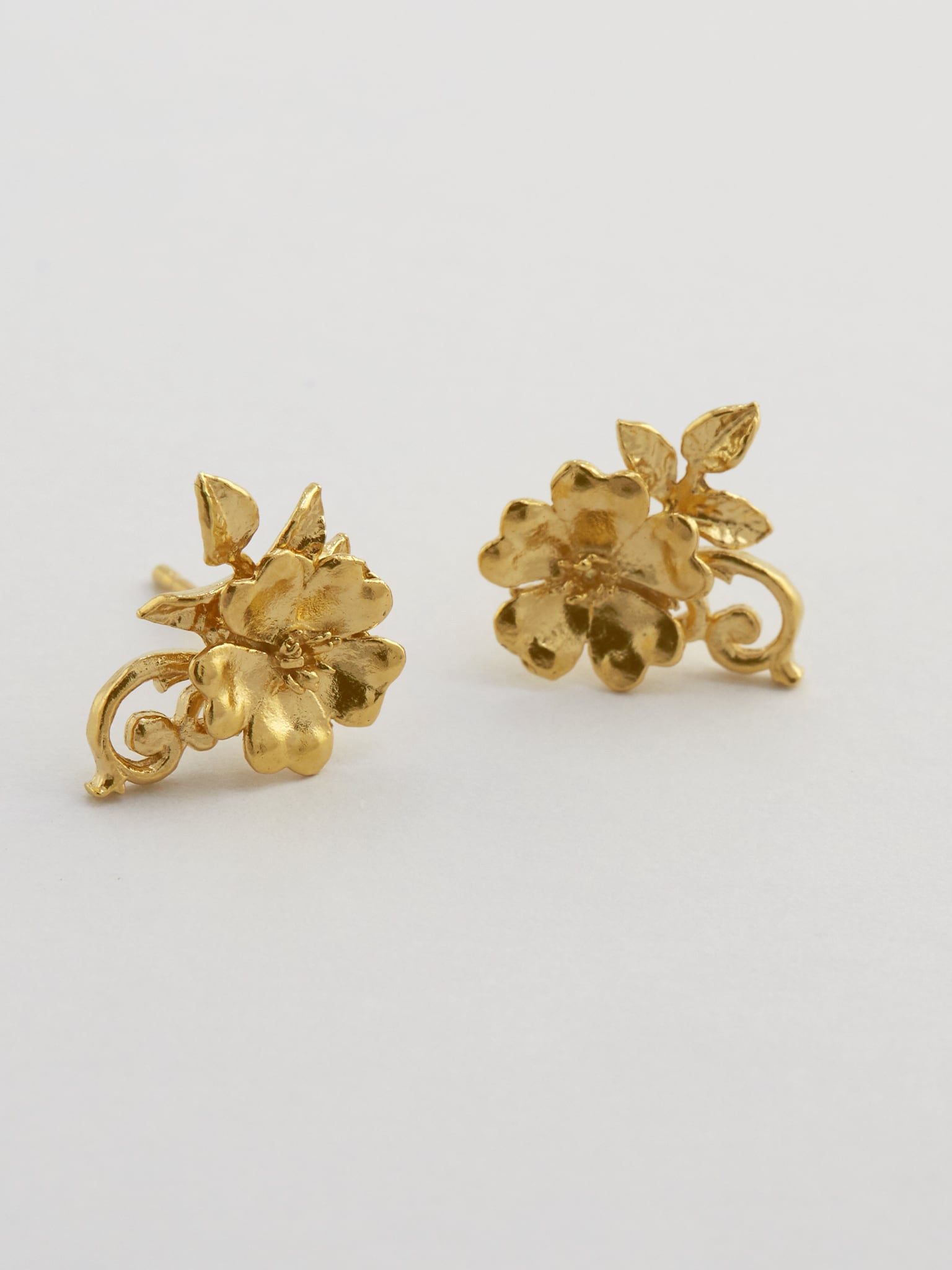 Ornate Rose Studs - image 4 | gold plate