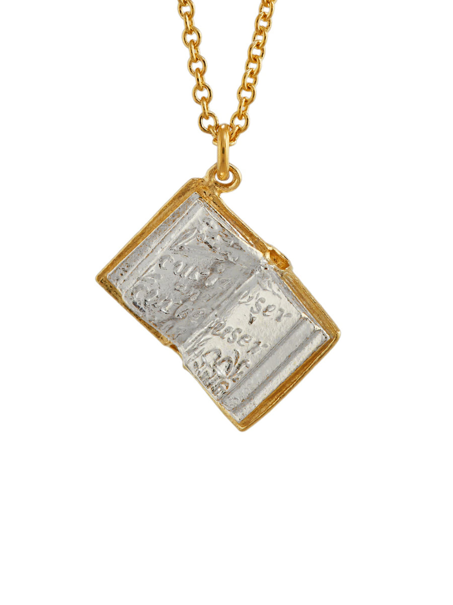 Alice in Wonderland Open Book Necklace