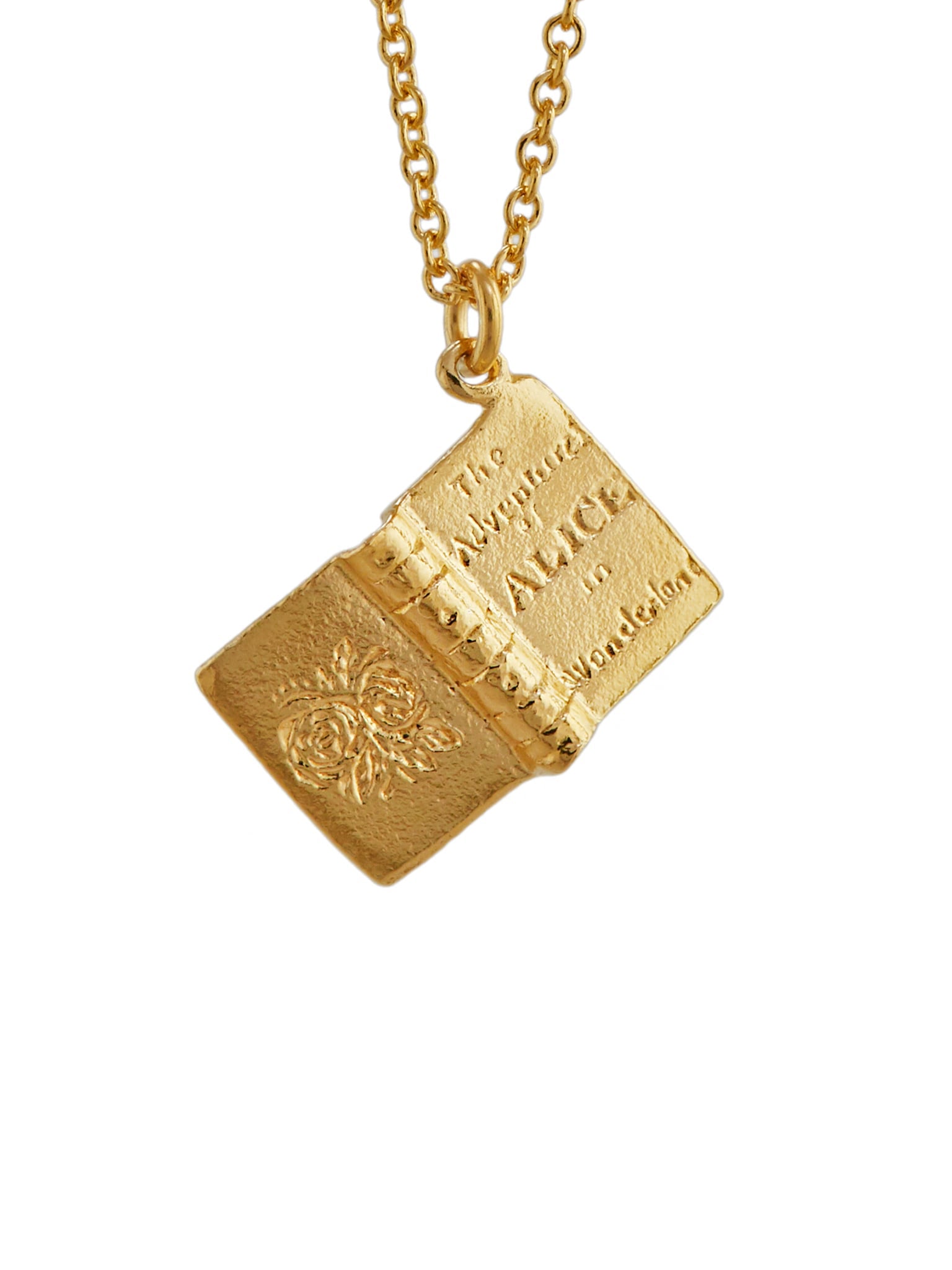 Alice in Wonderland Open Book Necklace - image 4 | silver & gold plate