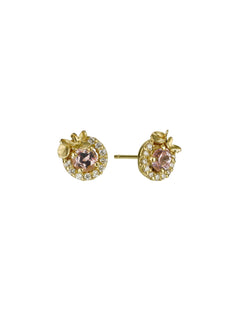Spring Halo Earrings with Sugar Pink Sapphires