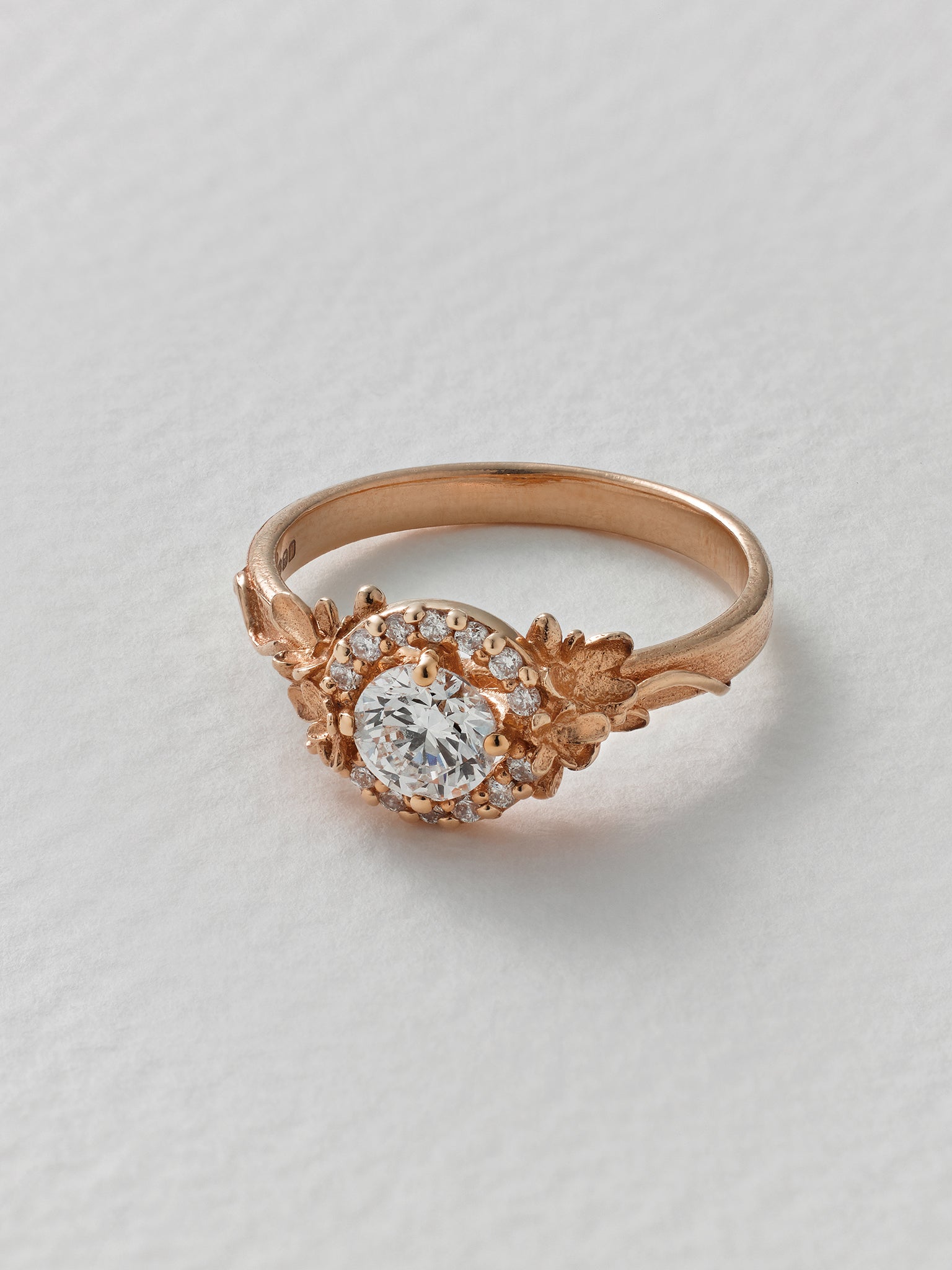 Large Diamond Spring Halo Ring - image 9 | 18ct rose gold