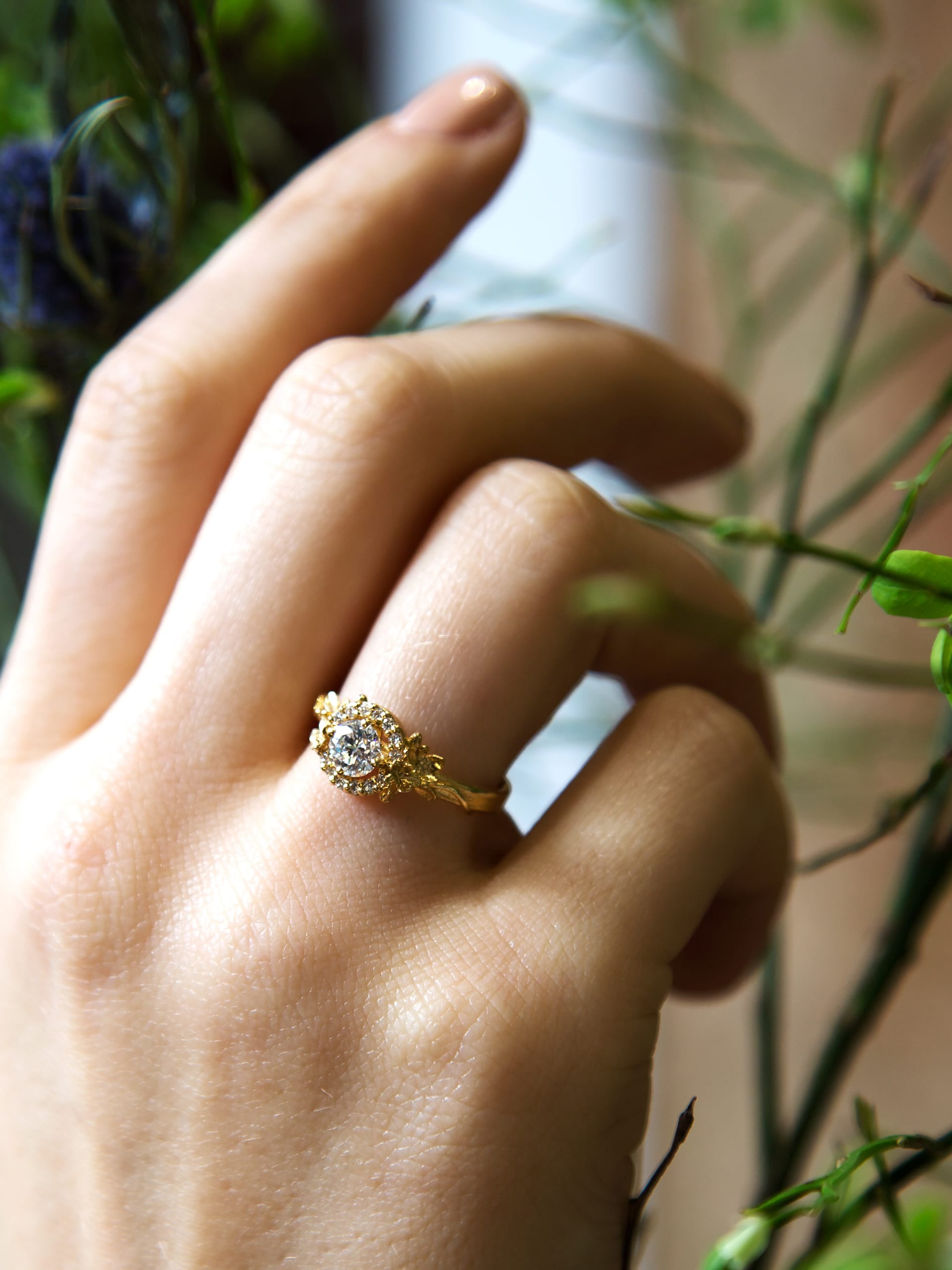 Large Diamond Spring Halo Ring - image 2
